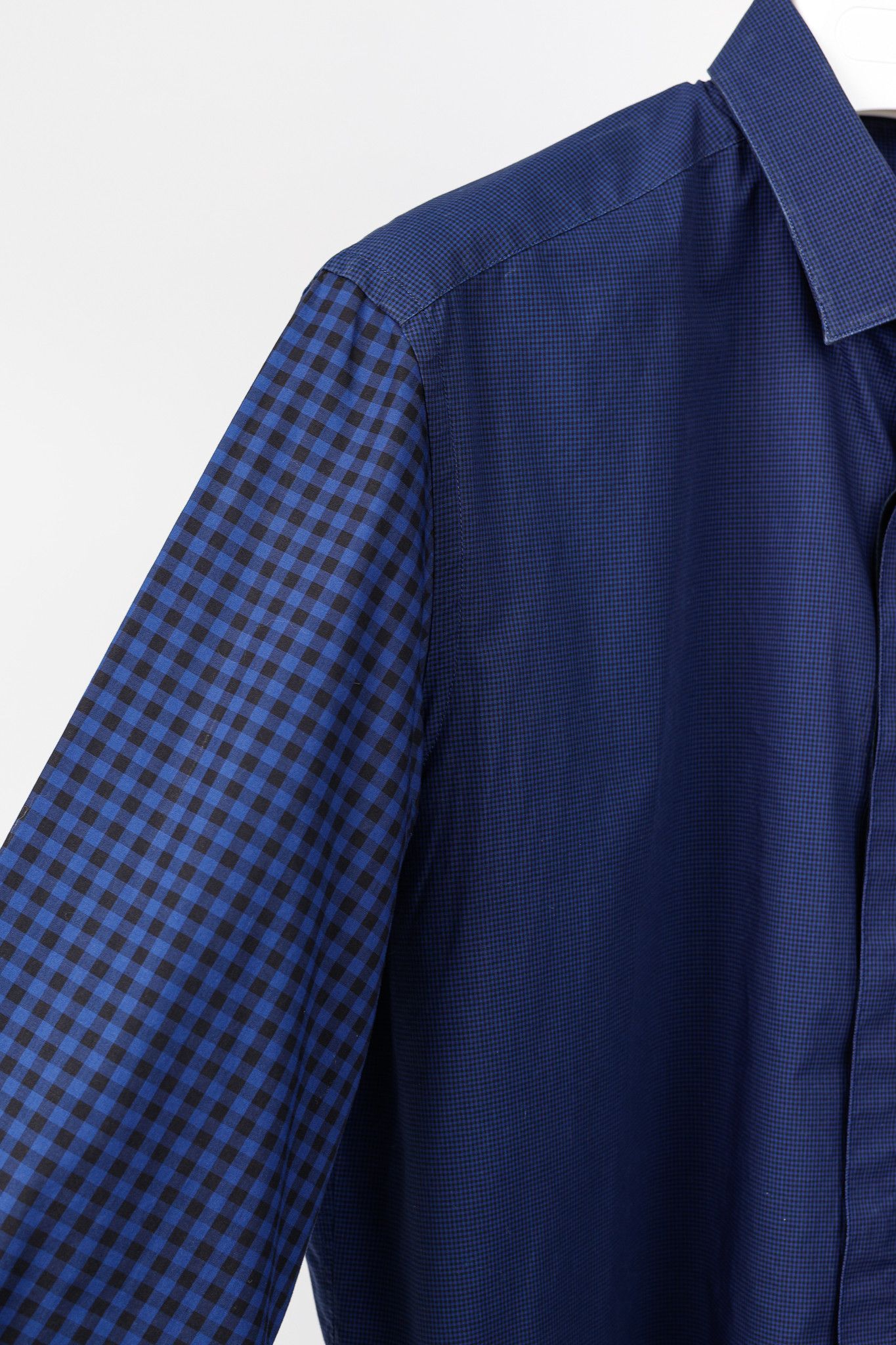 Lanvin Lanvin Blue Check Cotton Poplin Button-Up Shirt Size US XXL / EU 58 / 5 - 5 Thumbnail