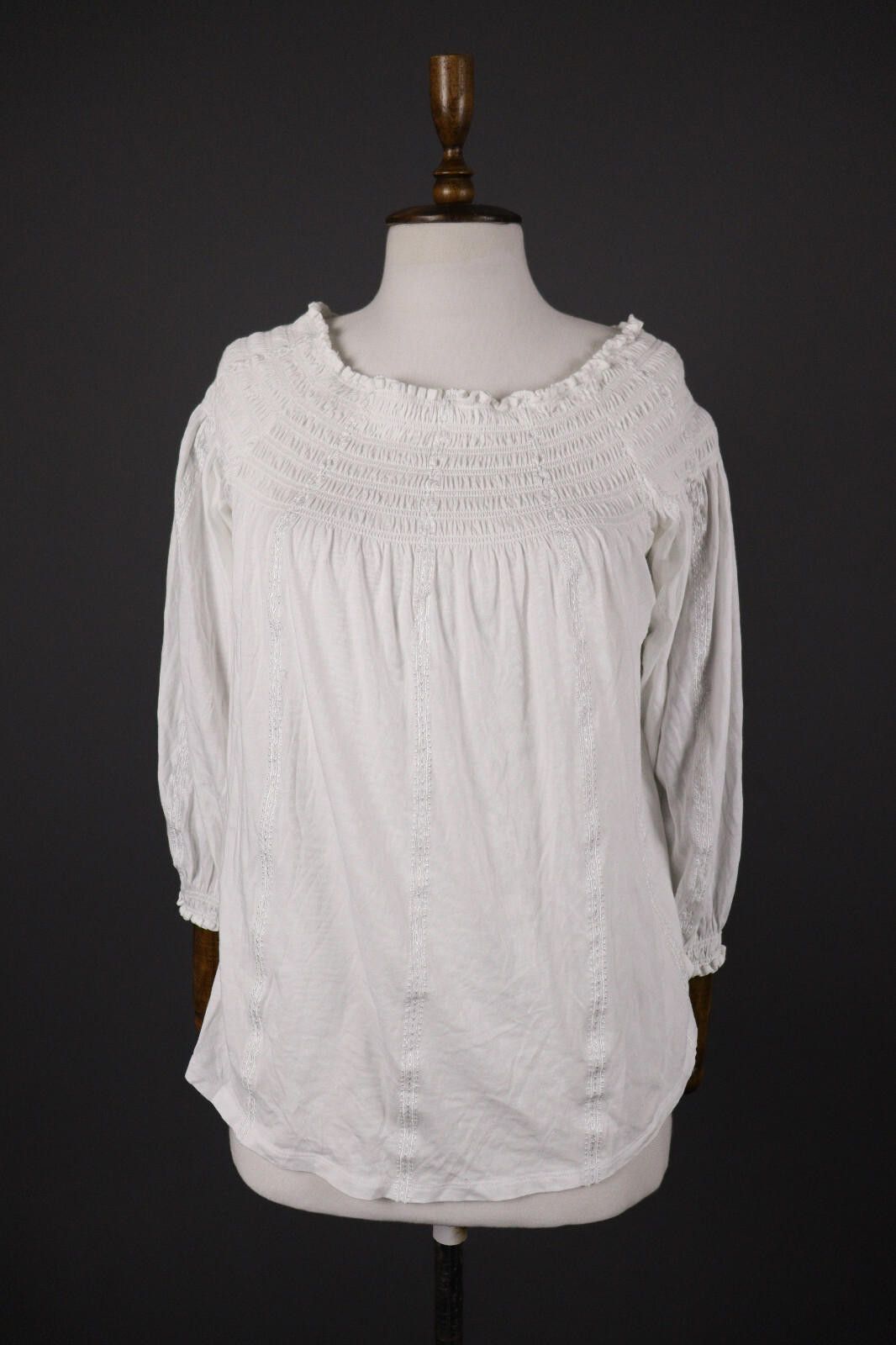 Lauren Ralph Lauren Lauren Ralph Lauren White Lagenlook Blouse Shirt Size M Size M / US 6-8 / IT 42-44 - 1 Thumbnail