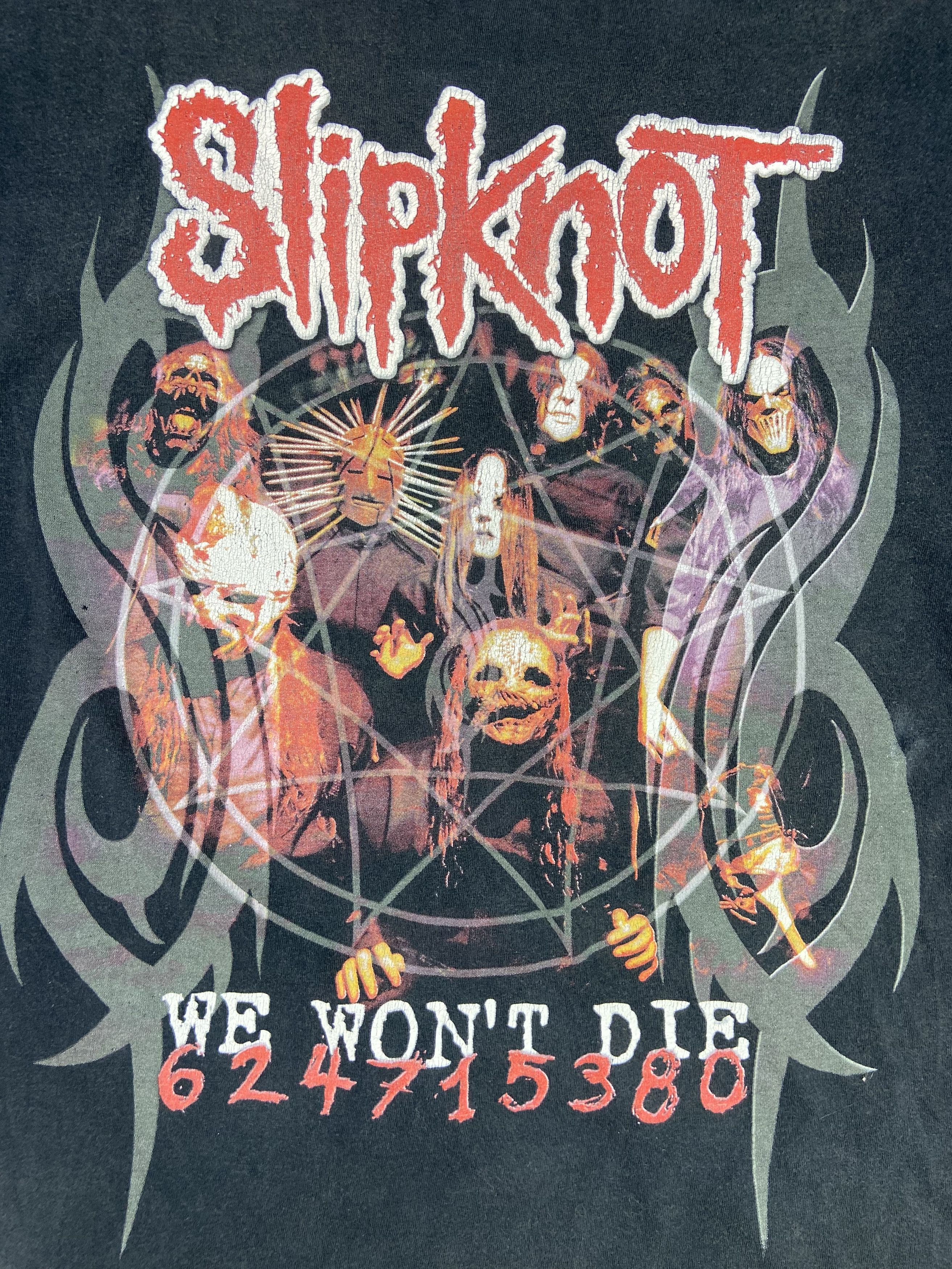 Band Tees 1990's "WE WON'T DIE" SLIPKNOT SUN FADED RARE TEE - LOT № 11 Size US L / EU 52-54 / 3 - 2 Thumbnail