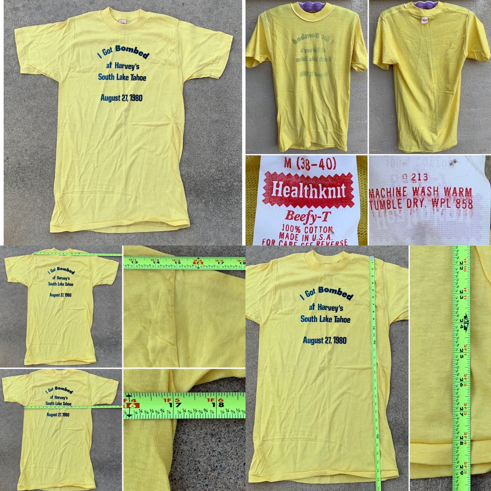 Vintage Vintage I Got Bombed at Harvey’s South Lake Tahoe August 27 1980 T Shirt M Size US M / EU 48-50 / 2 - 8 Thumbnail
