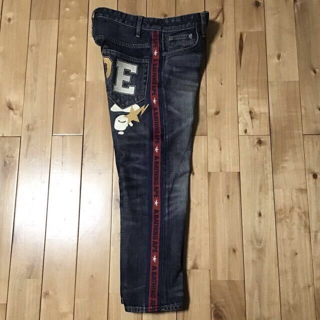 Bape BAPE LOGO embroidered slim fit denim pants APE ★size S Size US 30 / EU 46 - 2 Thumbnail