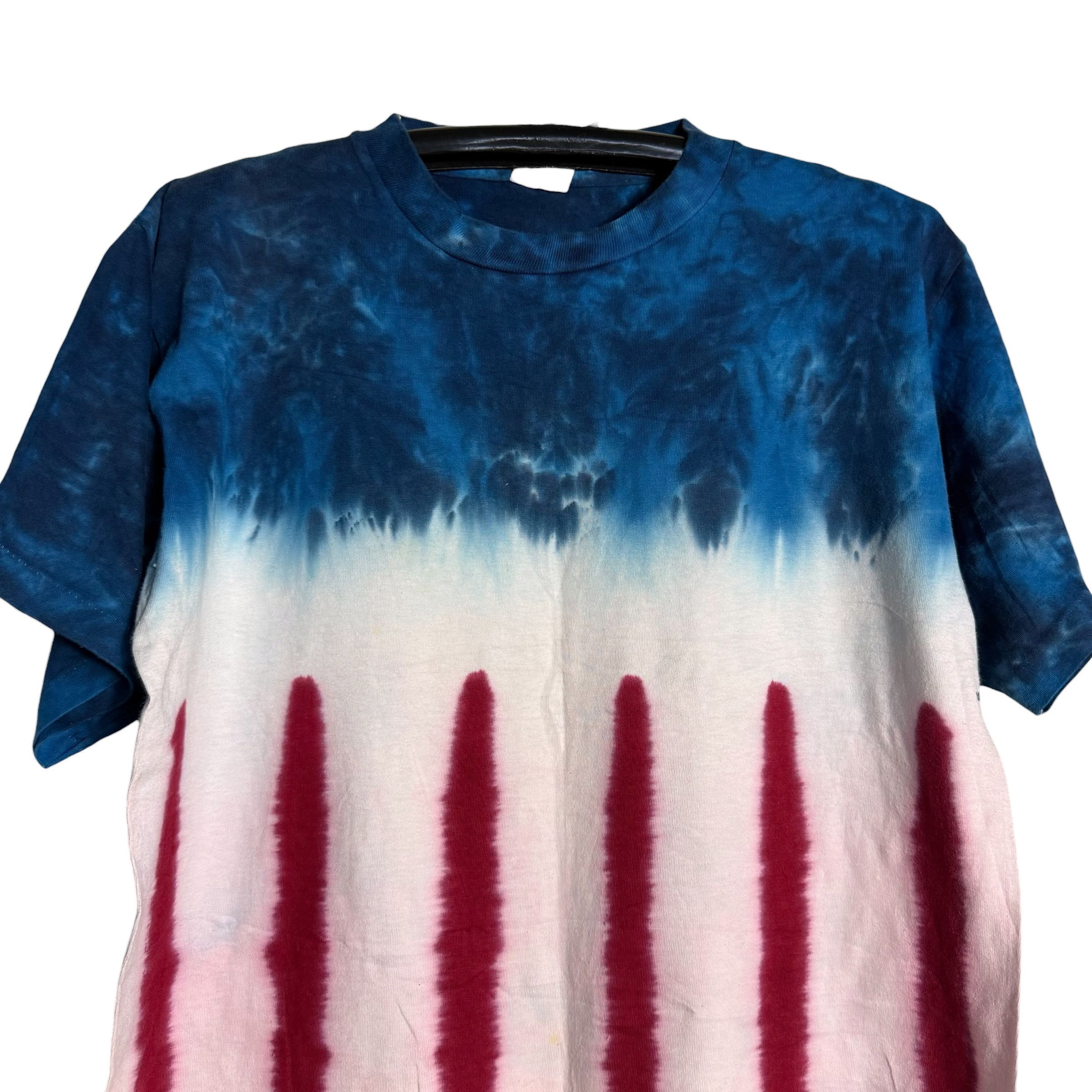 Vintage 🔥RARE🔥Vintage American Flag Single Stich Tie-Dye T-shirt Size US M / EU 48-50 / 2 - 2 Thumbnail