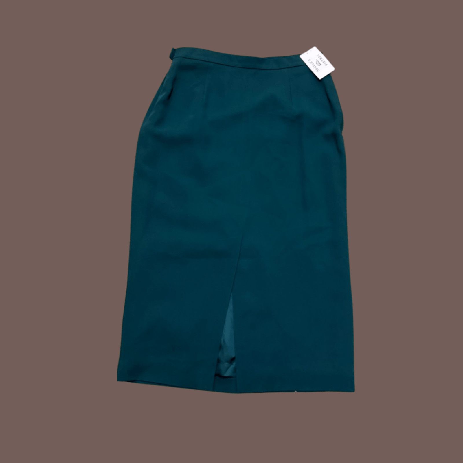 Vintage VTG Green Pencil Skirt | Rena Rowan 1990s Tailored Vintage Size 34" / US 12 / IT 48 - 2 Thumbnail