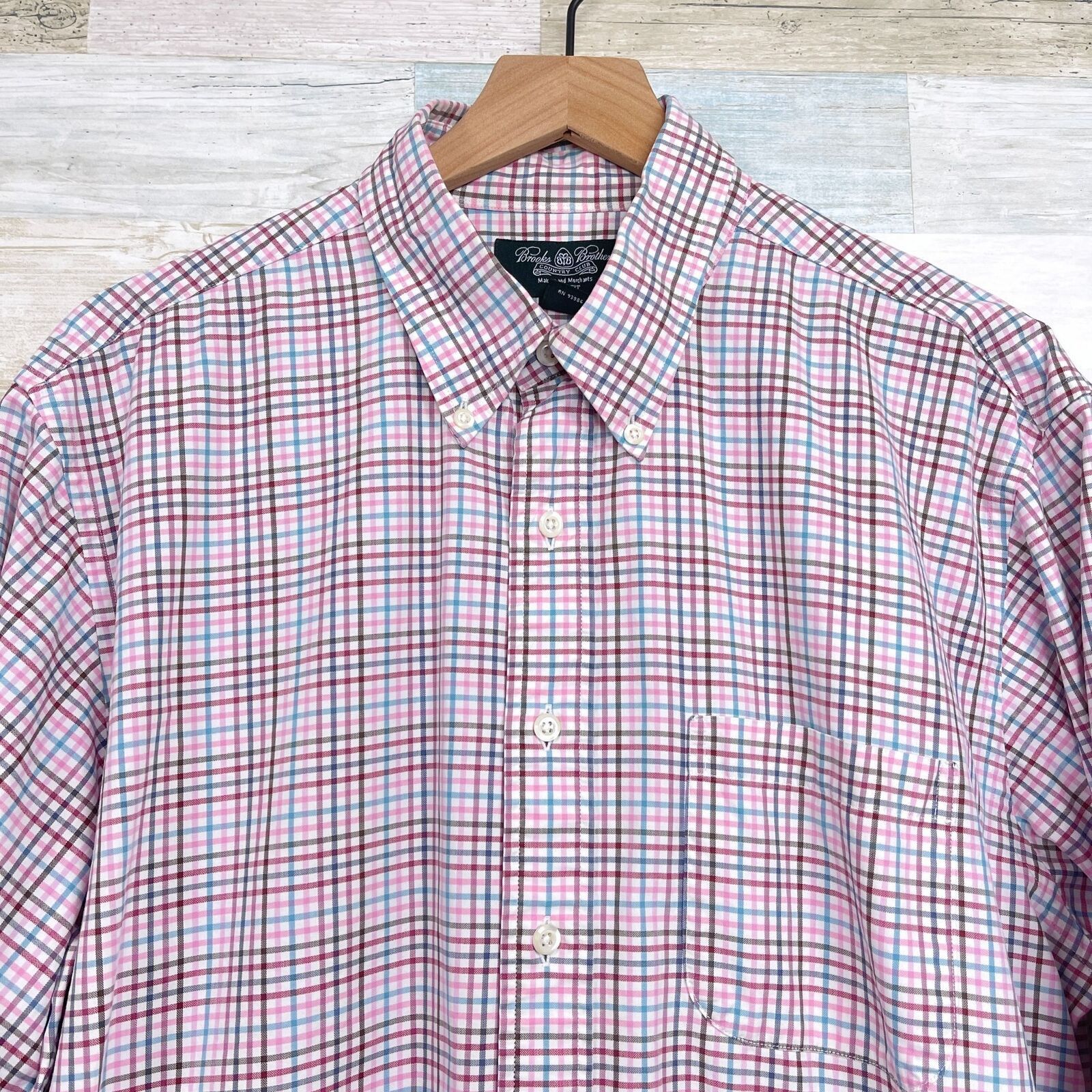 Brooks Brothers Brooks Brothers Country Club Button Shirt Pink Gingham XL Size US XL / EU 56 / 4 - 2 Thumbnail