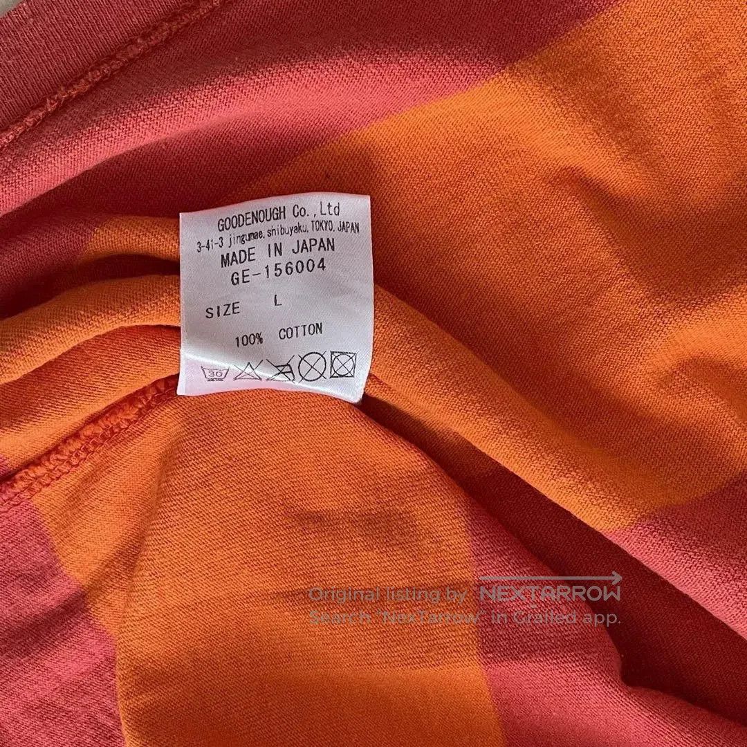 GOODENOUGH goodenough orange striped short sleeve tee. Size US L / EU 52-54 / 3 - 8 Thumbnail