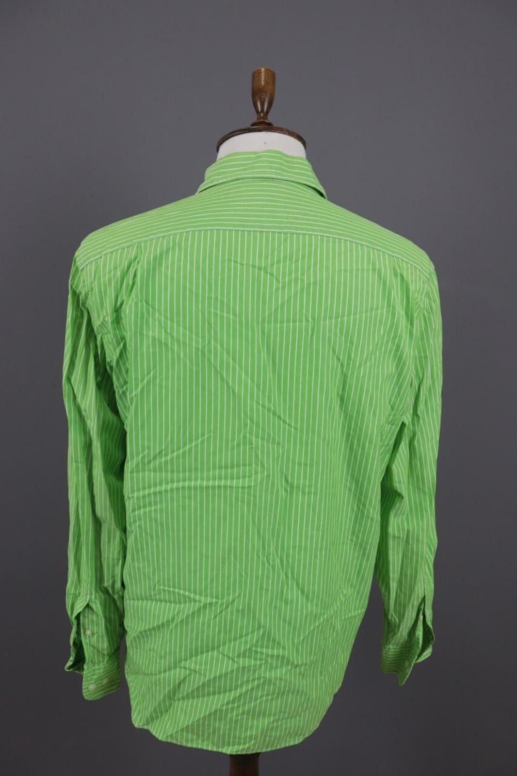 J.Crew J.Crew Tailored Fit Green Striped Dress Shirt Size 42 / L Size US L / EU 52-54 / 3 - 10 Thumbnail