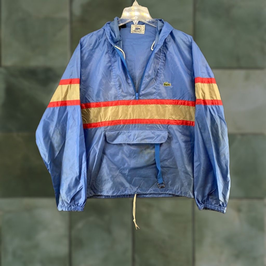 Izod VINTAGE Izod Lacoste Windbreaker Jacket Mens M Blue Striped Nylon 90s Classic Size US M / EU 48-50 / 2 - 1 Thumbnail