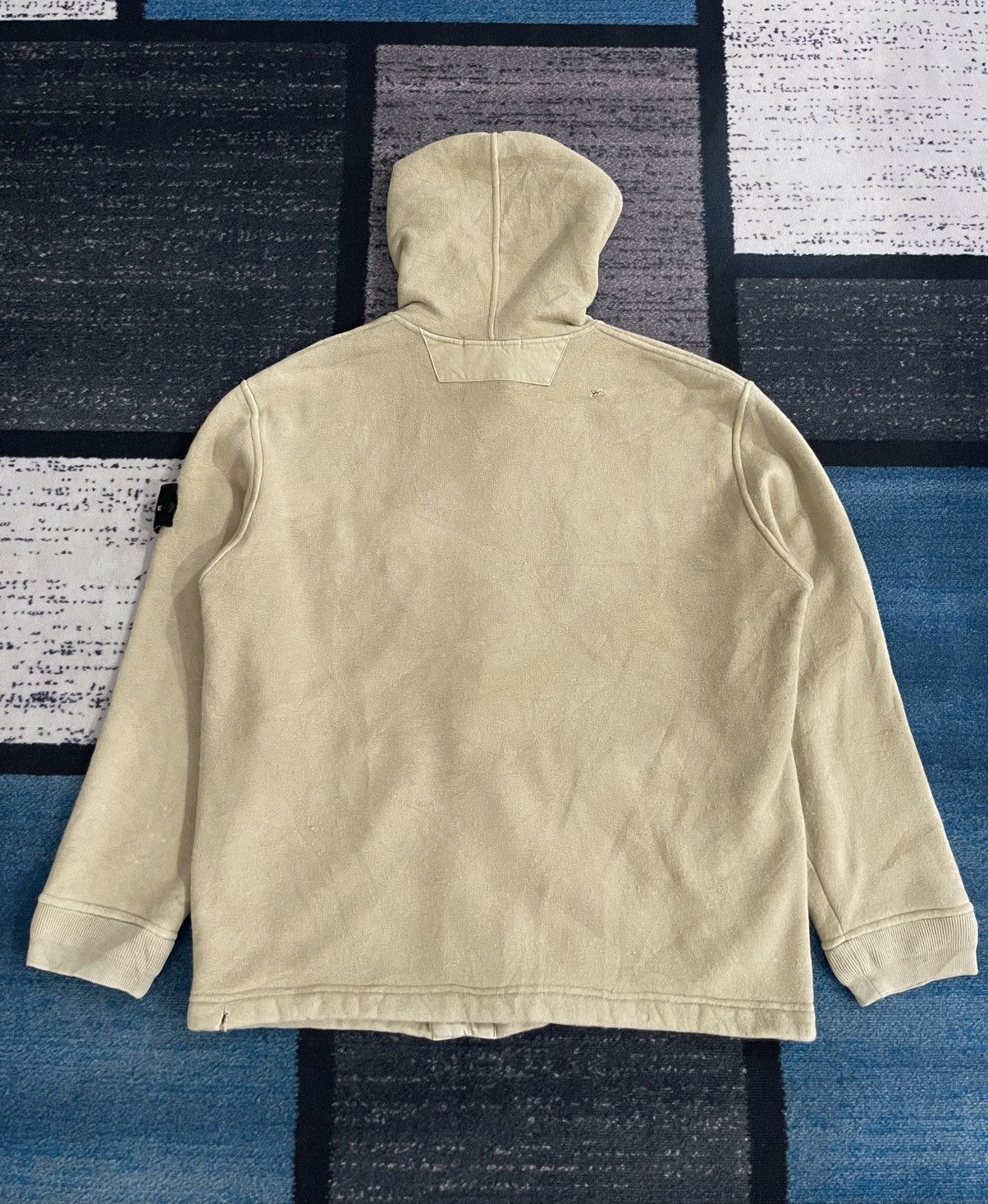 Stone Island Vintage 1999 Stone Island Beige Fleece Lined Hoodie Jacket Size US L / EU 52-54 / 3 - 21 Thumbnail