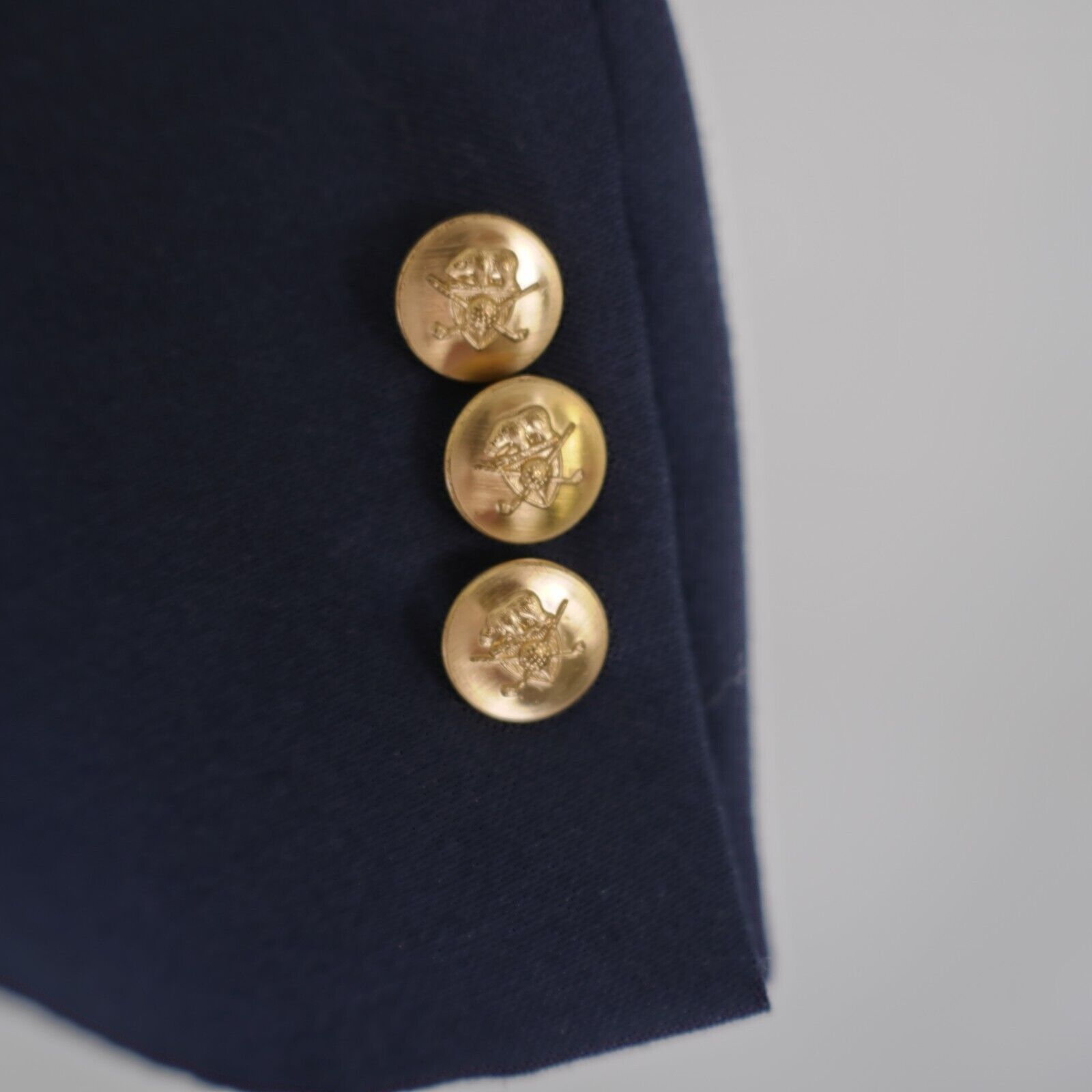 Hart Schaffner Marx Jack Nicklaus Tournament Series Wool Blue 2 Gold Button Blaz Size 42R - 2 Thumbnail
