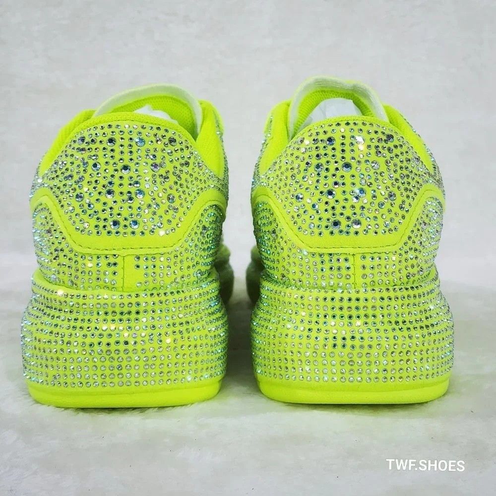 Other Dazzle Cush Bright Neon Yellow Rhinestone Platform Sneakers Size US 9 / IT 39 - 5 Thumbnail