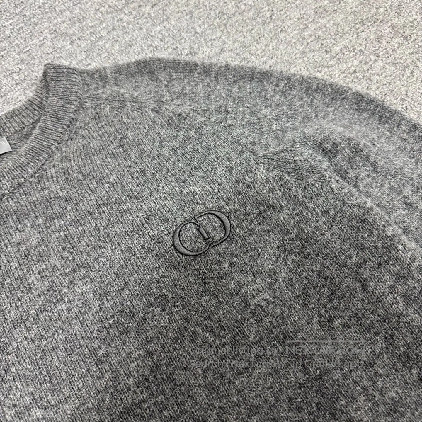 Dior Dior CD embroidery; round-neck knit sweater| Size L / US 10 / IT 46 - 4 Thumbnail
