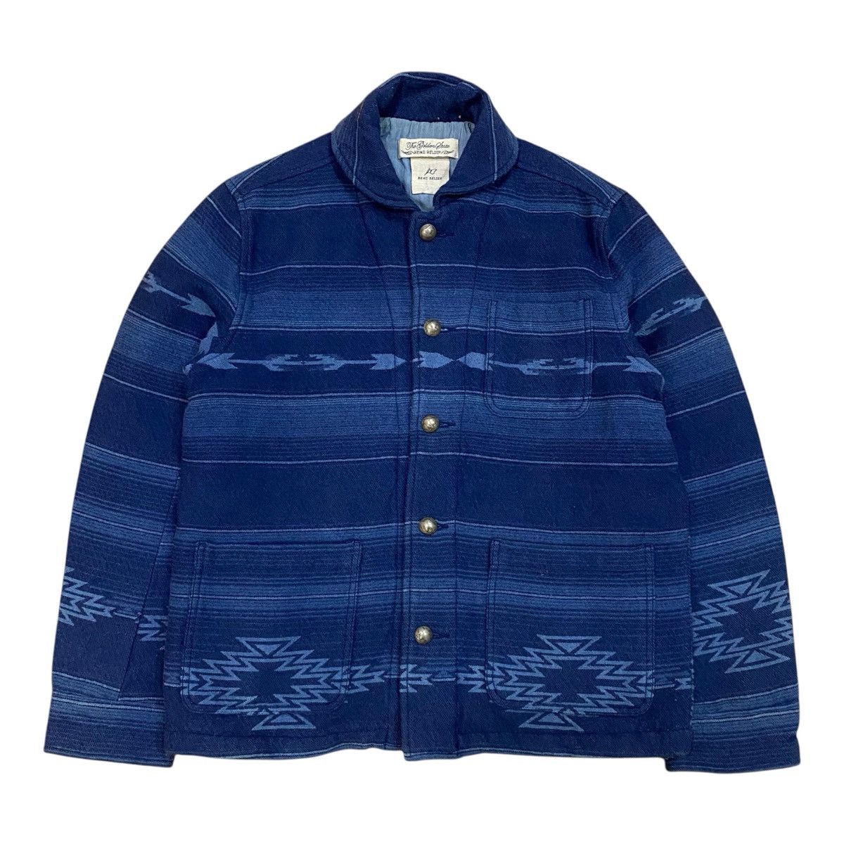 Remi Relief ✨Remi Relief wool indigo dye native pattern shawl collar Size US M / EU 48-50 / 2 - 1 Thumbnail