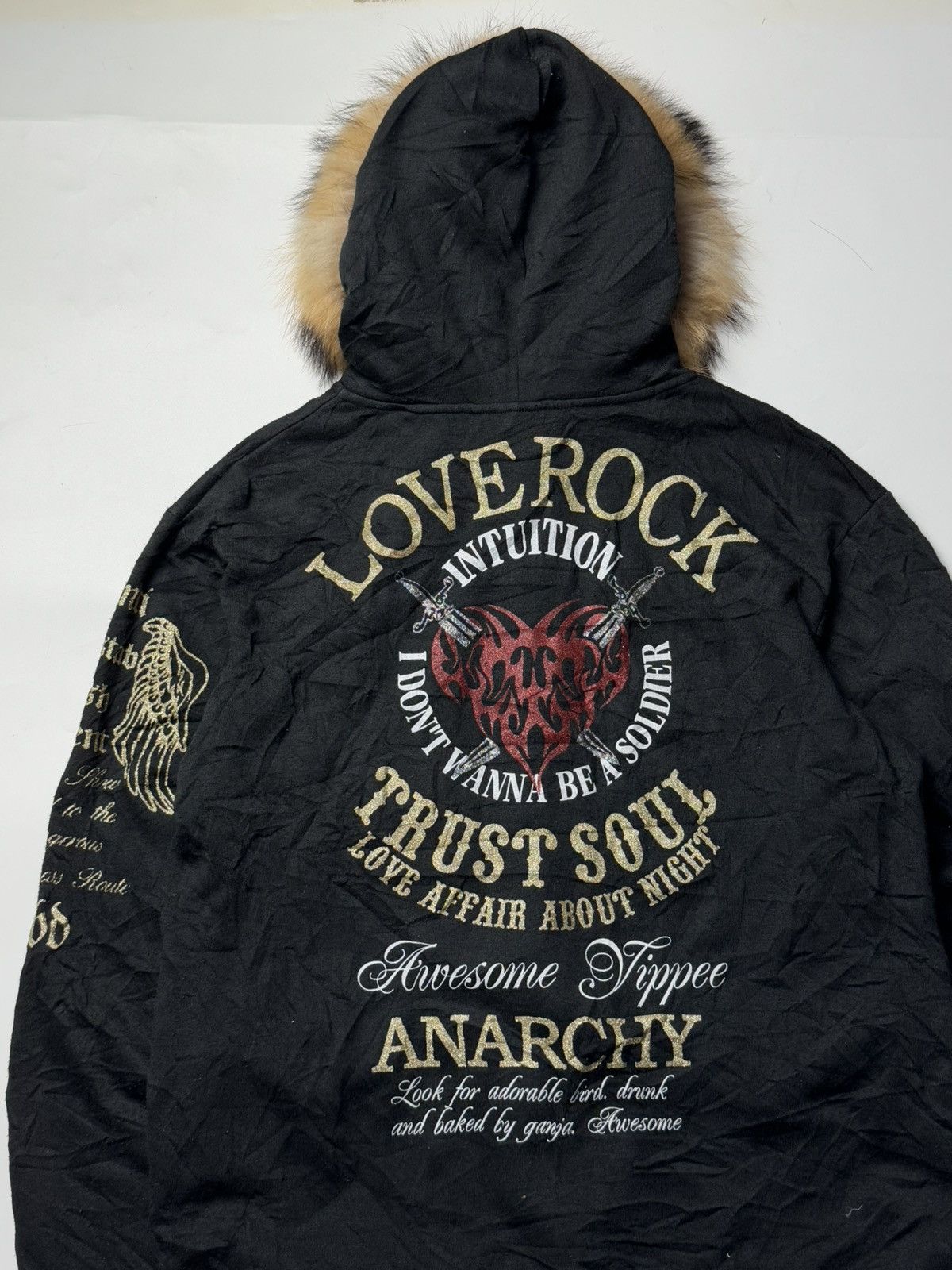If Six Was Nine Fur Hoodie Loverock Anarchy Poem Japanese Style Size US L / EU 52-54 / 3 - 4 Thumbnail