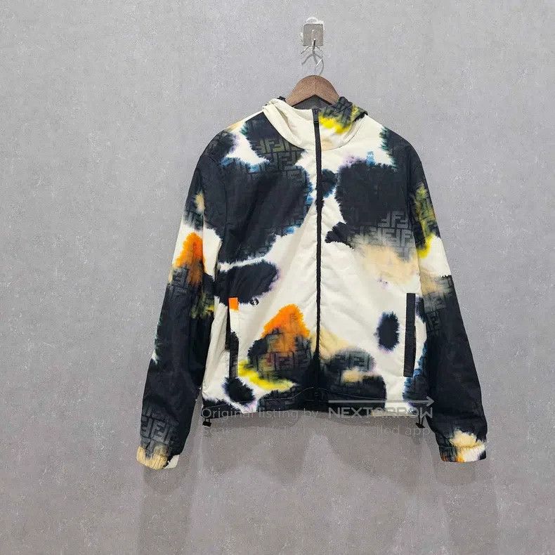 Fendi Fendi Stained ink effect zipper hood jacket Size US S / EU 44-46 / 1 - 1 Thumbnail