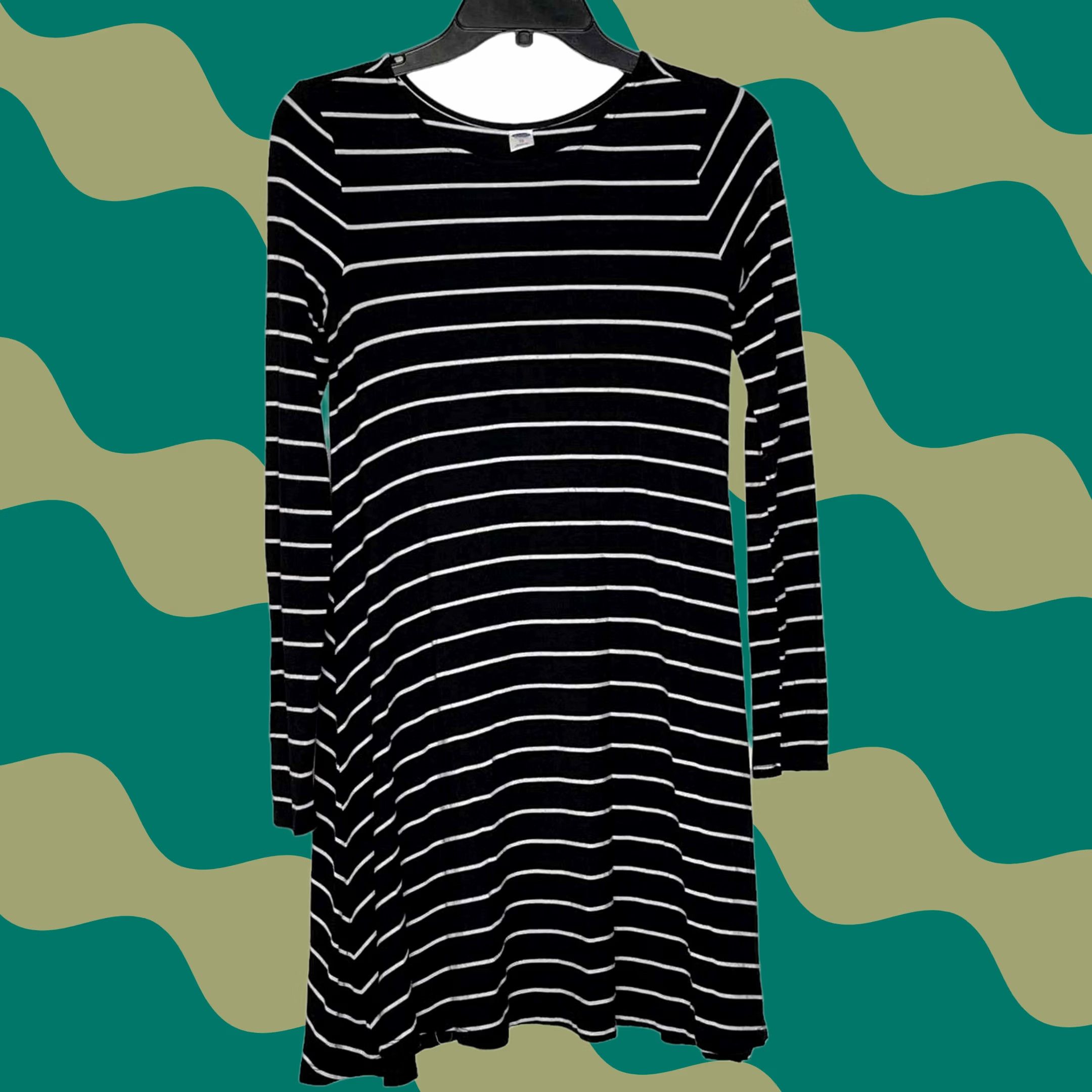 old navy striped dress long sleeve Girls OLD NAVY Beige & Blue Stripe Long Sleeve Dress ~ 5T