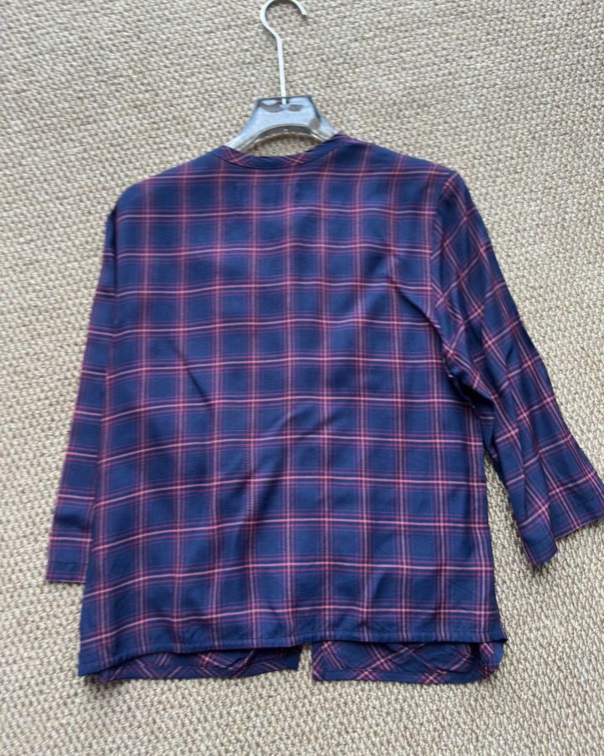 Comme des Garcons COMME des GARÇONS Navy Red Plaid Collarless Shirt K23 Size S / US 4 / IT 40 - 5 Thumbnail