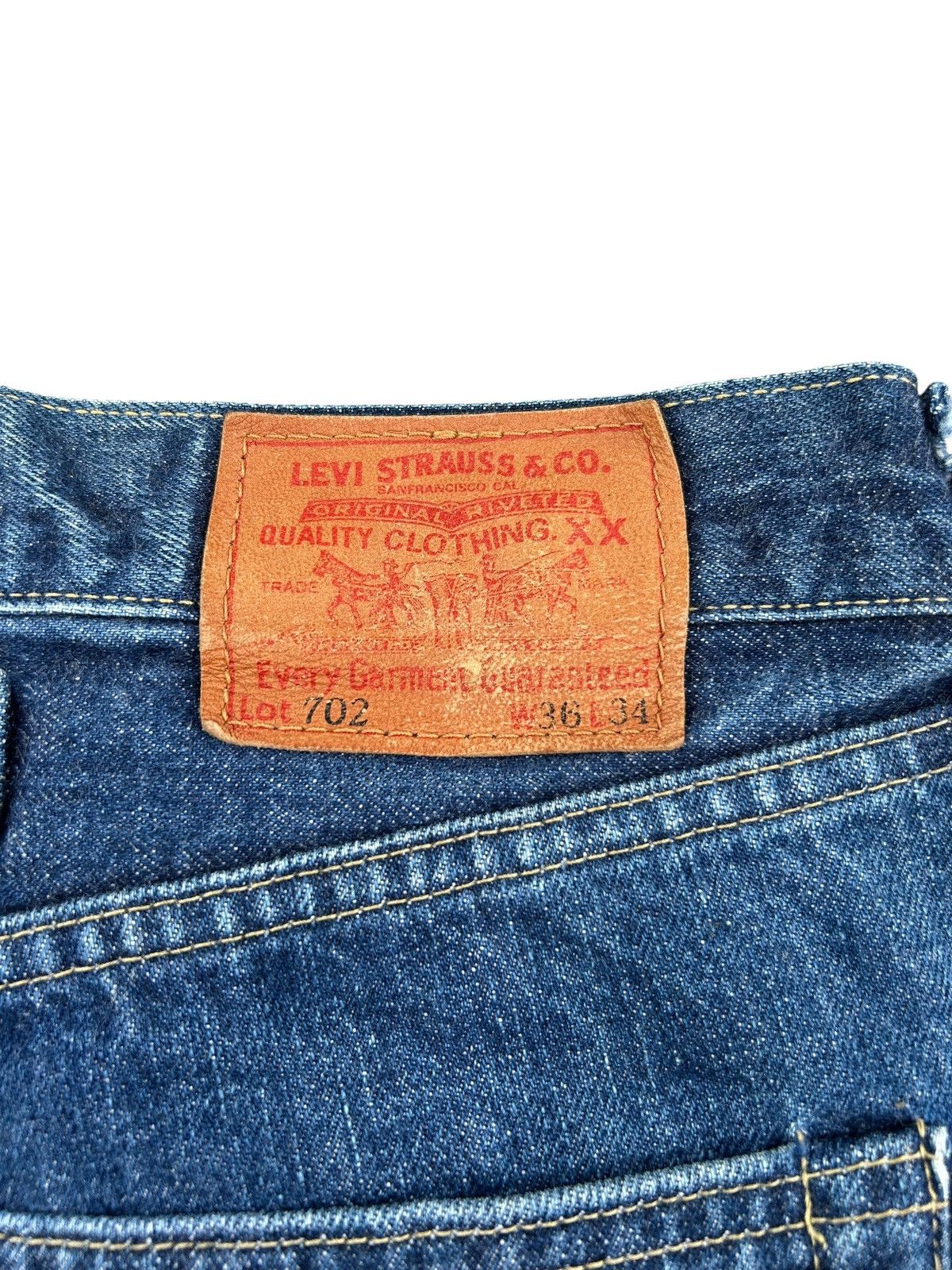 Kapital Vintage Levis Big E Selvedge Buckle Back Distressed Denim Size US 35 - 10 Thumbnail