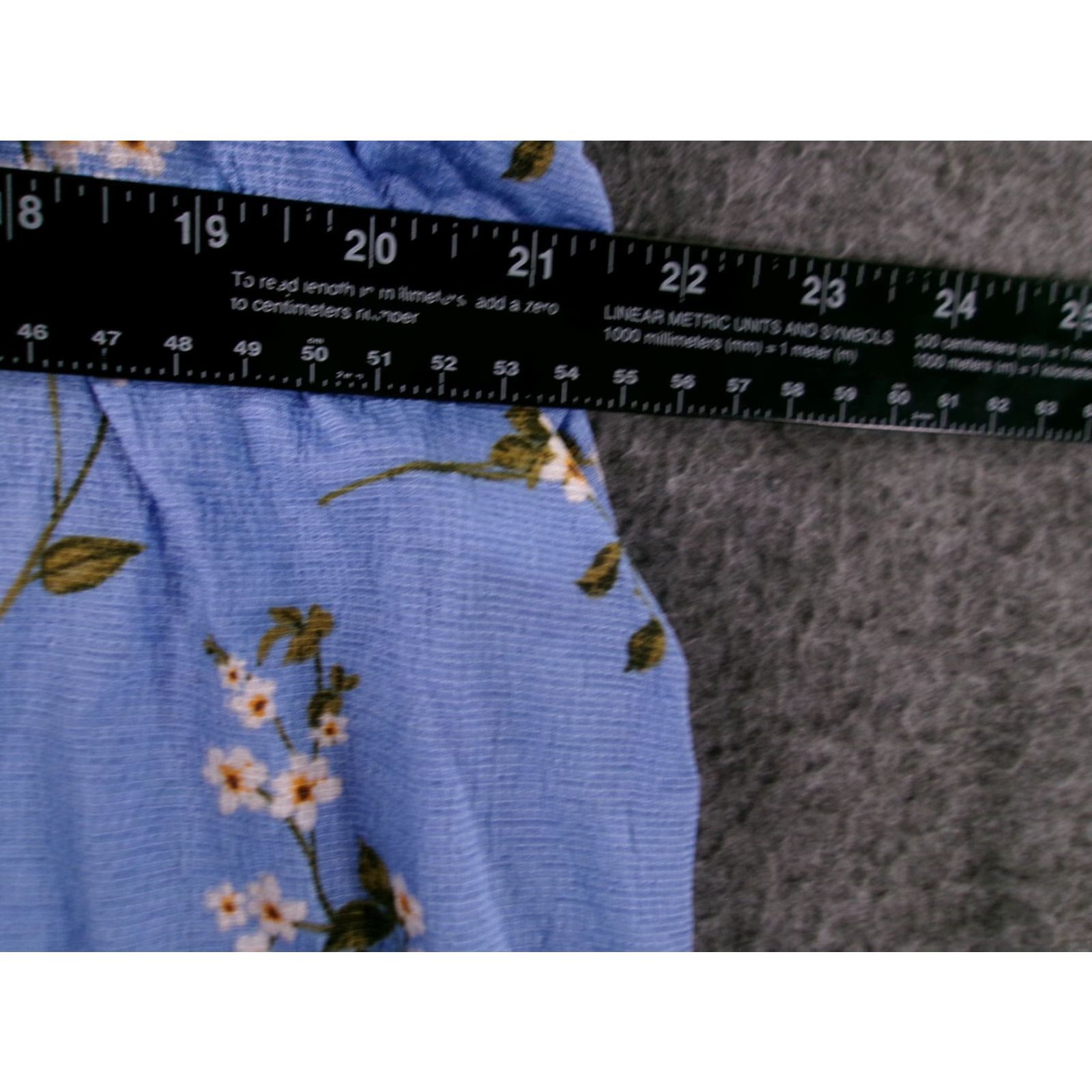 Vintage VINTAGE Melloday Blouse Women L Blue Floral Bohemian Flutter Sleeve High Neck Ruffle Puff Pullover Casual Dressy All Seasons Size L / US 10 / IT 46 - 3 Thumbnail