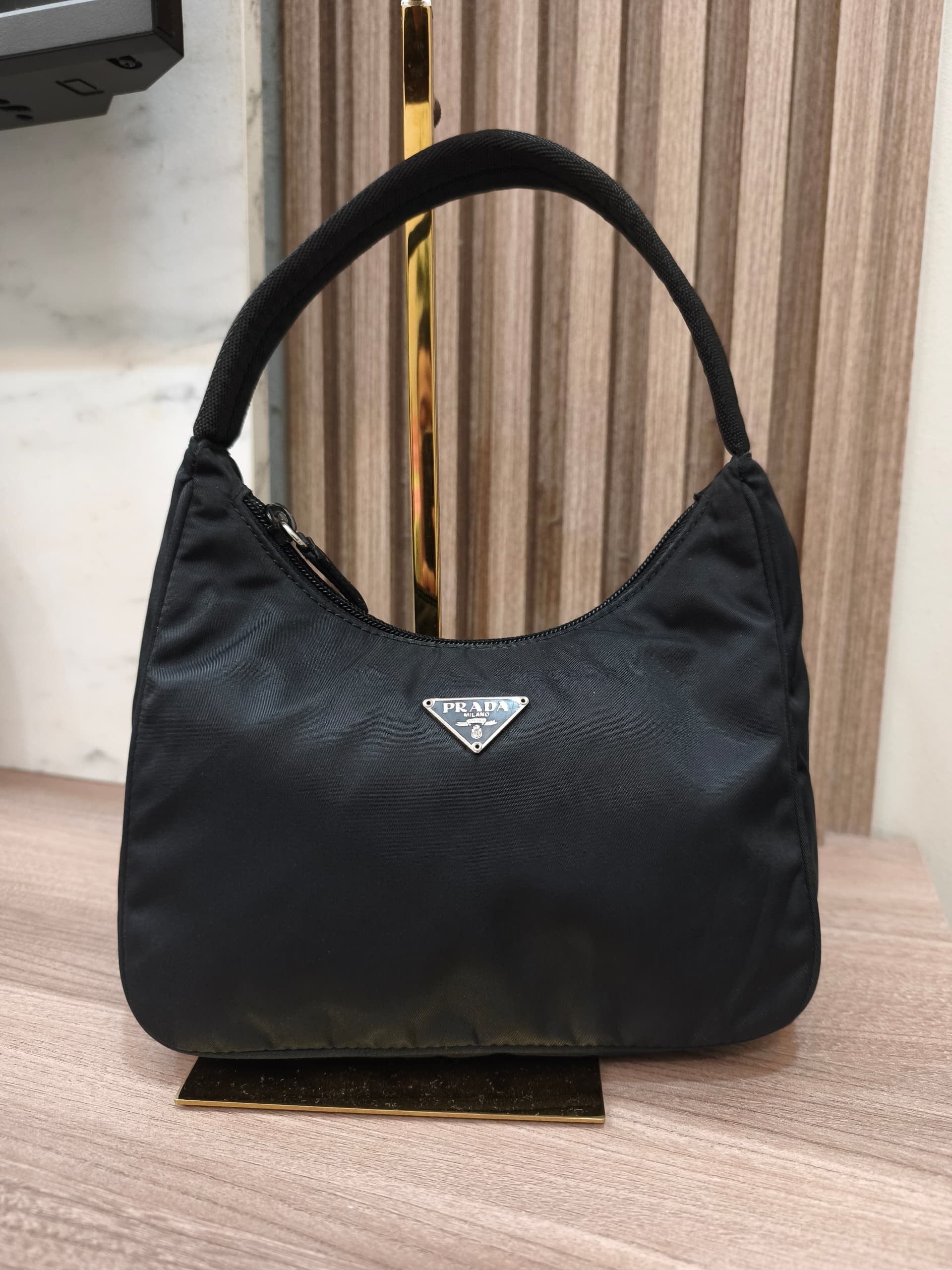 Prada Prada Black Nylon Mini Tessuto Shoulder Bag Size ONE SIZE - 3 Thumbnail