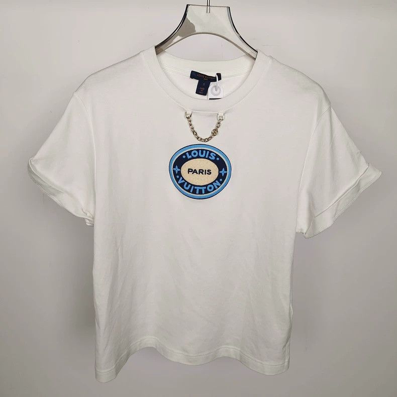 Louis Vuitton Louis Vuitton Blue logo chain short sleeve Size S / US 4 / IT 40 - 1 Thumbnail