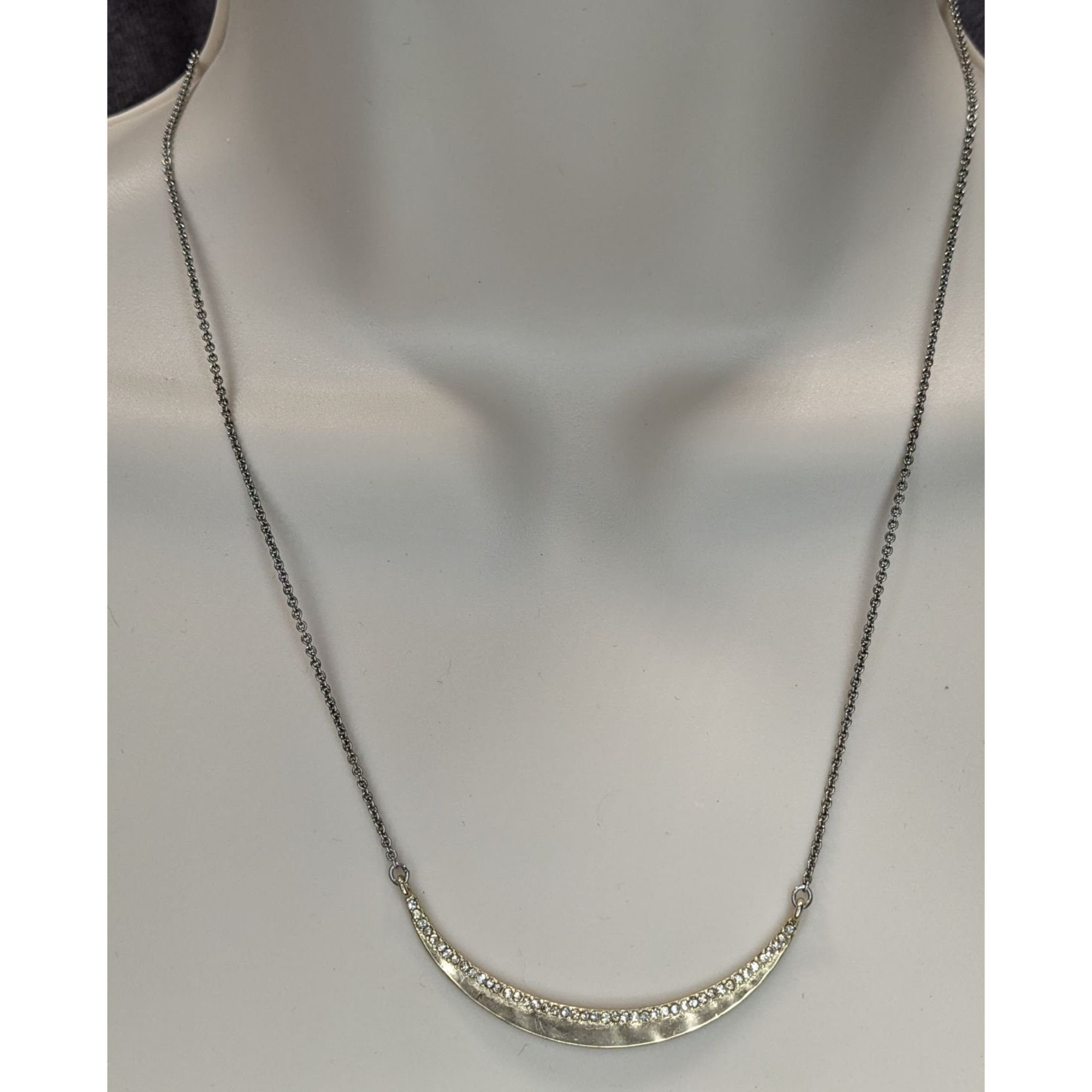 Loft Preppy Loft Crescent Moon Necklace Gold Tone With Rhinestone Size ONE SIZE - 3 Thumbnail