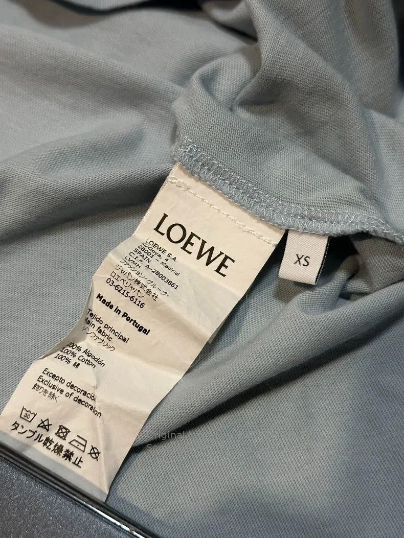 Loewe Loewe Irregular hem short-sleeve shirt with logo, light bl Size XS / US 0-2 / IT 36-38 - 6 Thumbnail