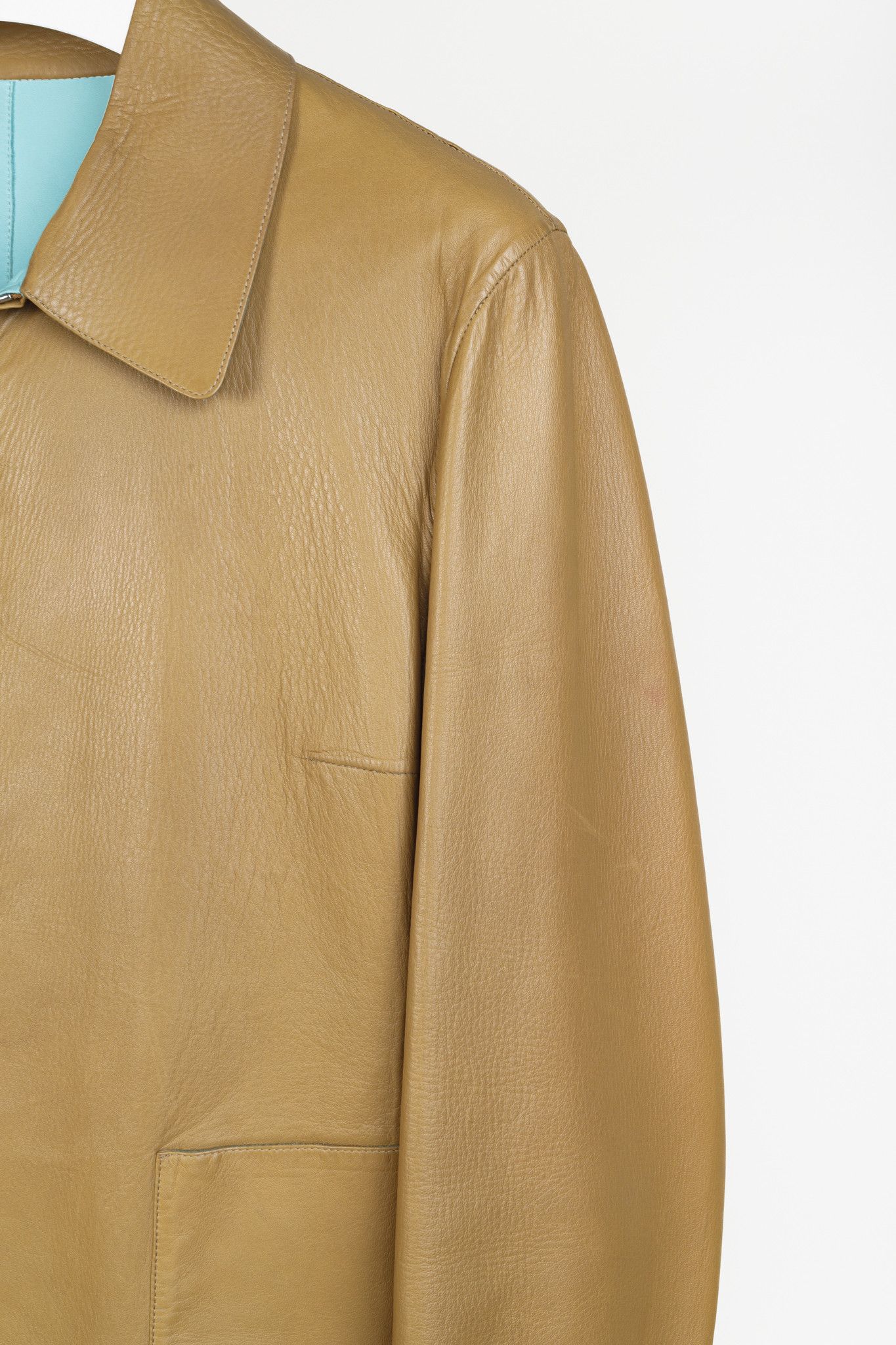 Loro Piana Loro Piana Tan Turquoise Reversible Leather Jacket Size L / US 10 / IT 46 - 7 Thumbnail