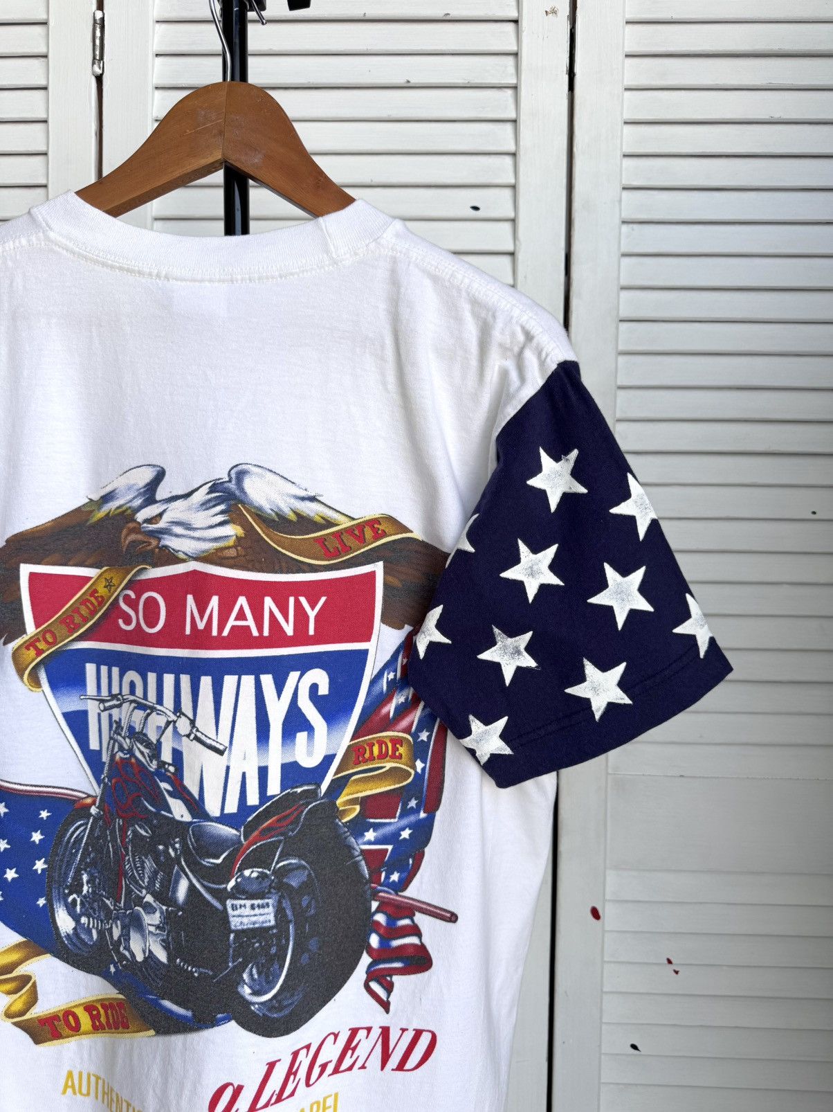 Vintage Vintage Biker Motorcycle Eagle Graphic Tee Shirt USA Flag Size US L / EU 52-54 / 3 - 10 Thumbnail
