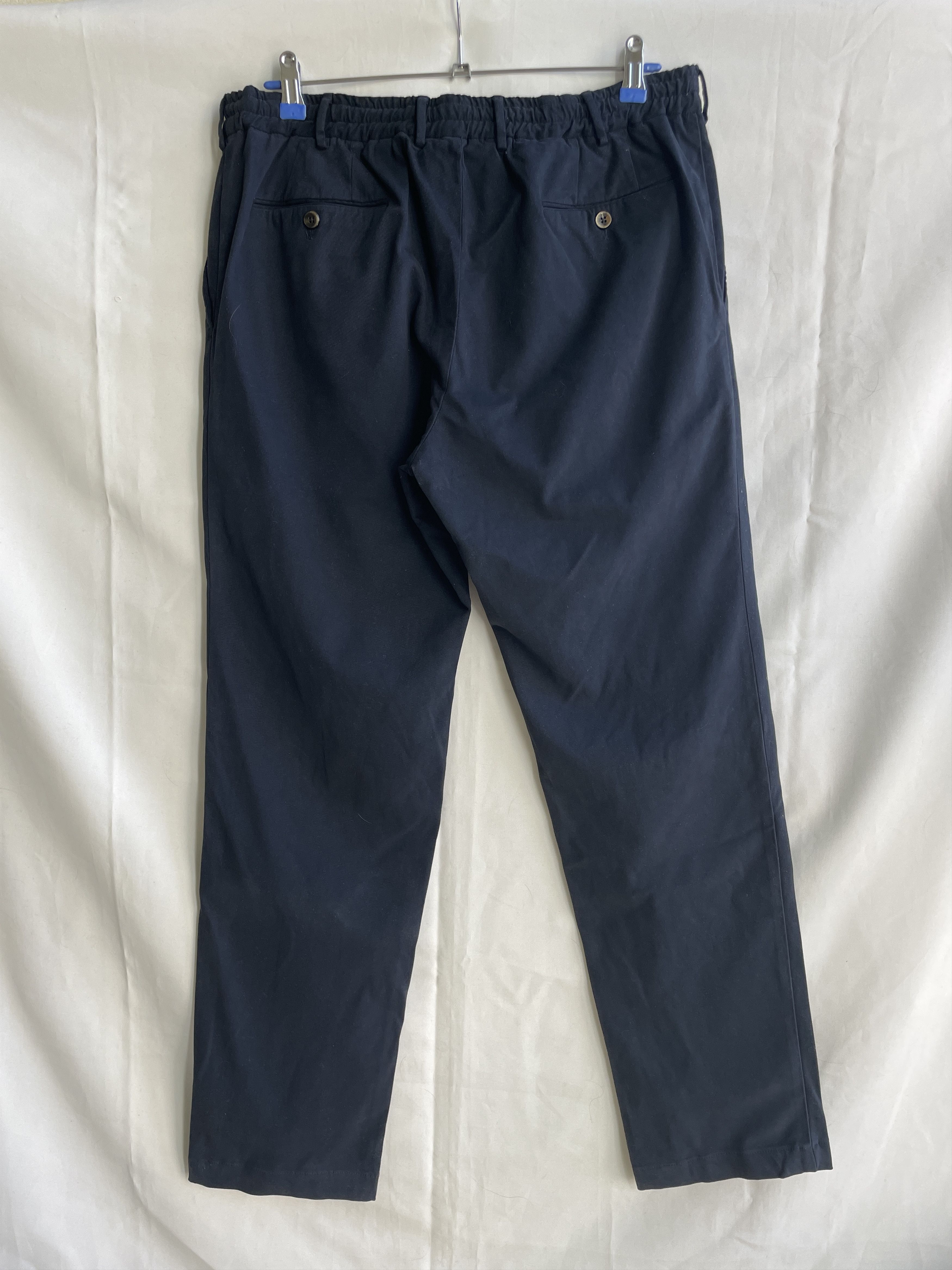 PT Torino PT Torino Navy Slim Drawstring Stretch Modal Cotton Trousers Size US 34 / EU 50 - 2 Thumbnail