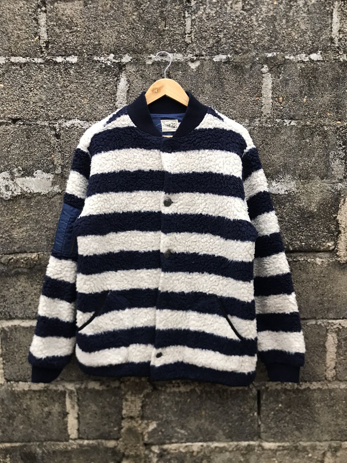 Japanese Brand Seven Three Rider Striped Fleece Button Up Jacke Size US L / EU 52-54 / 3 - 1 Thumbnail