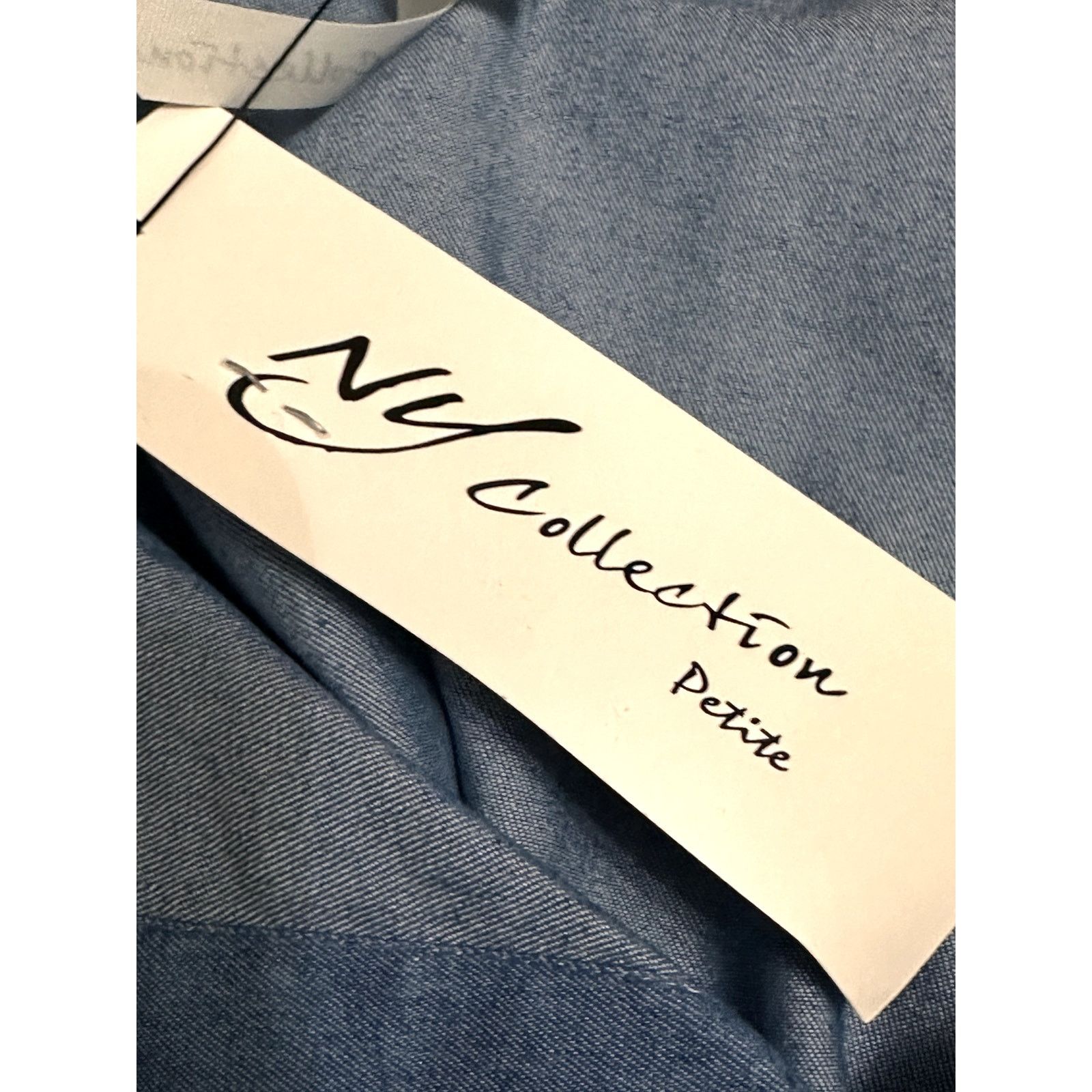 Other NY Collection Chambray Midi Dress Belted Sleeveless Blue MP Size M / US 6-8 / IT 42-44 - 8 Thumbnail