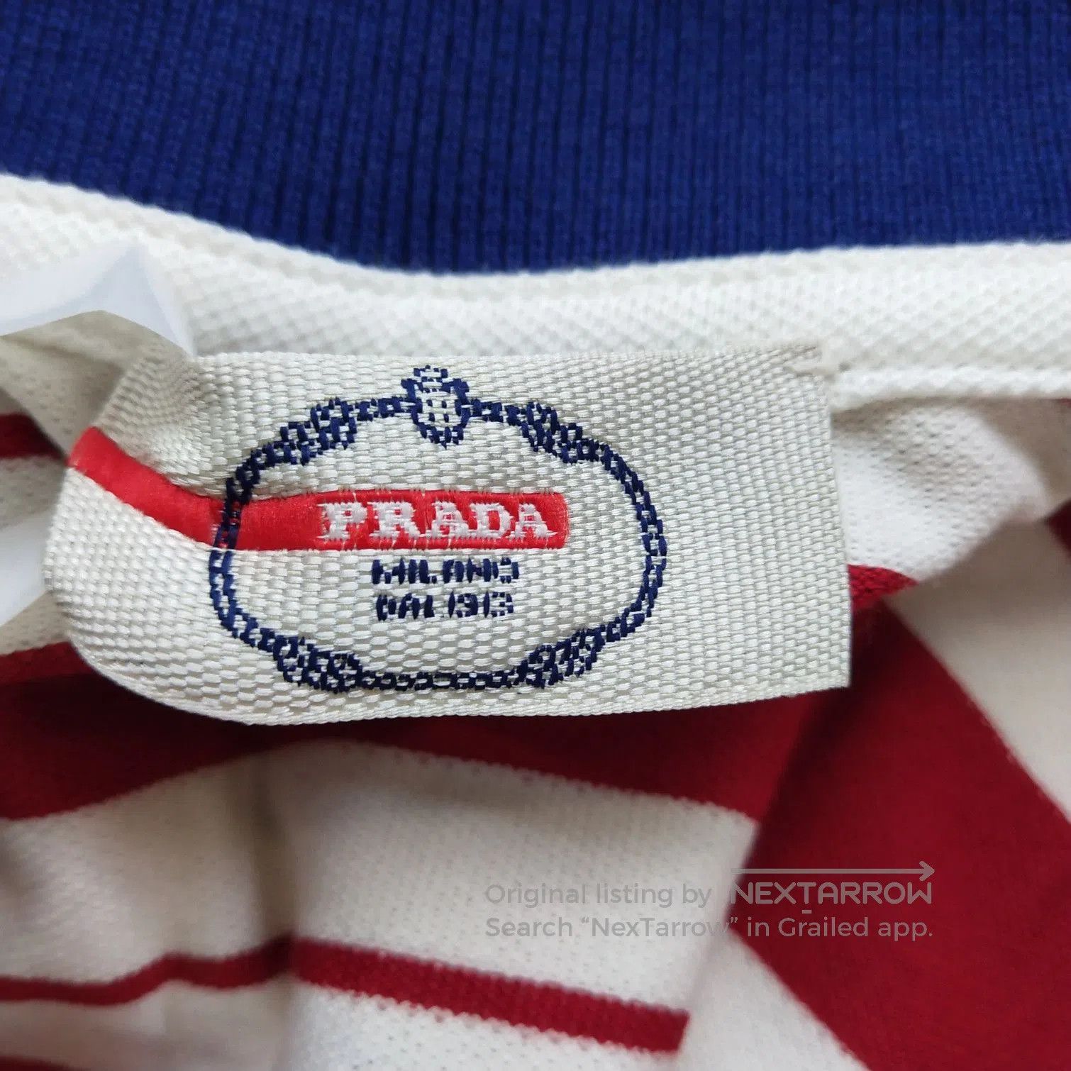 Prada Prada Striped Cotton Polo Shirt in Red and White . Size M / US 6-8 / IT 42-44 - 6 Thumbnail