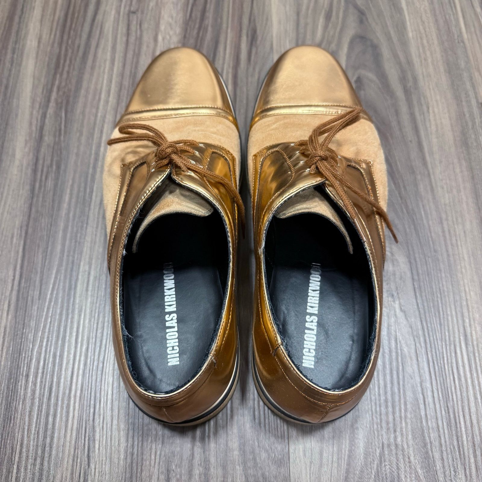 Nicholas Kirkwood Fabulous Nicholas Kirkwood Gold Suede Luxury Sneaker 41 Size US 8 / EU 41 - 3 Thumbnail
