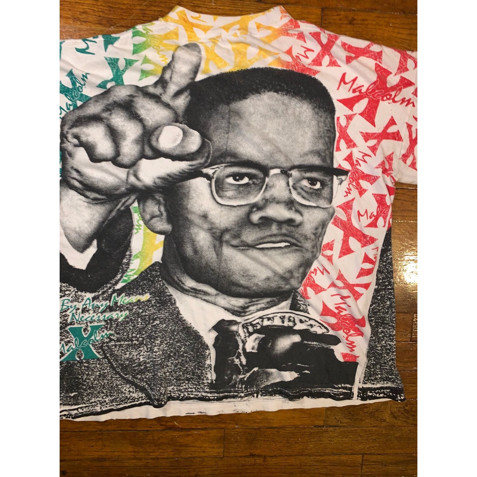 Other × Vintage Vintage 90s Malcolm X AOP T Shirt XL Okina Rap Tee Size US XL / EU 56 / 4 - 9 Thumbnail