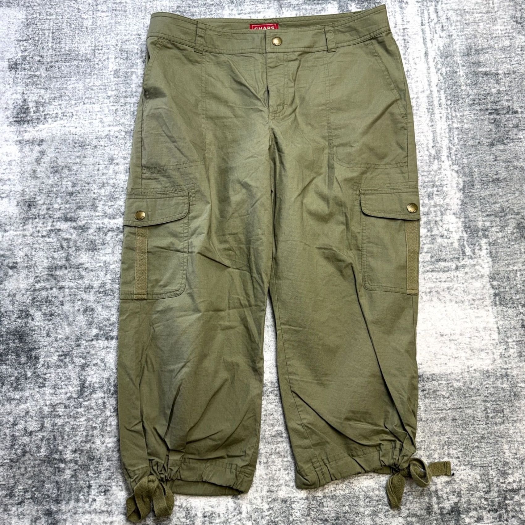 Chaps Chaps Pants Womens 10 Olive Green Capri Ripstop Grunge Military Casual Pockets Straight Inseam 21in Regular Weight Cotton Pants 10 Womens Size 32" / US 10 / IT 46 - 2 Thumbnail