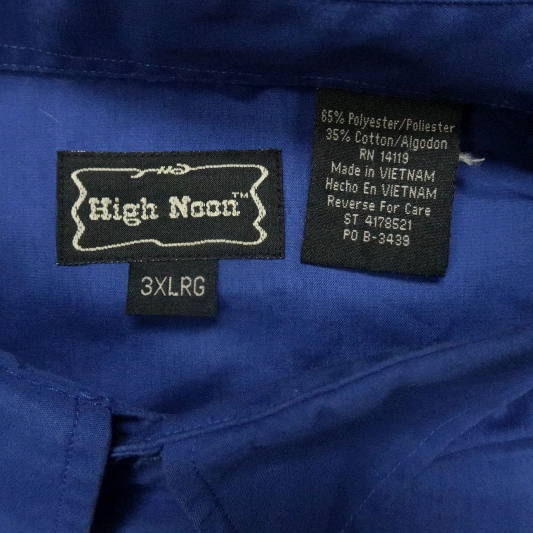 Vintage High Noon Shirt Mens 3XL Blue American Eagle USA Pearl Snap Western Long Sleeve Shirt Mens 3XL Blue Size US XXL / EU 58 / 5 - 3 Thumbnail