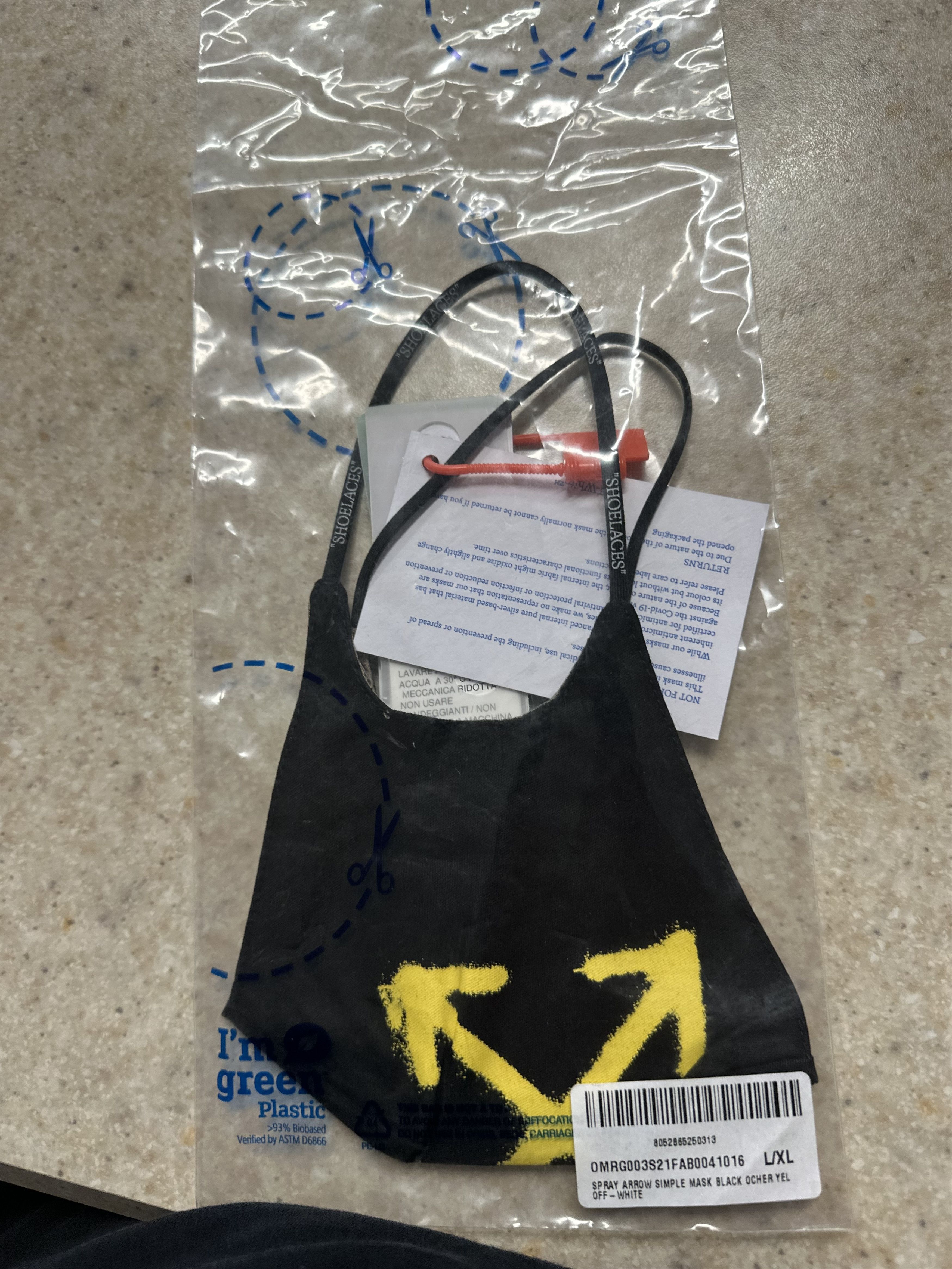 Off-White Spray arrow simple mask black ocher yellow off-white Size 34 - 3 Thumbnail