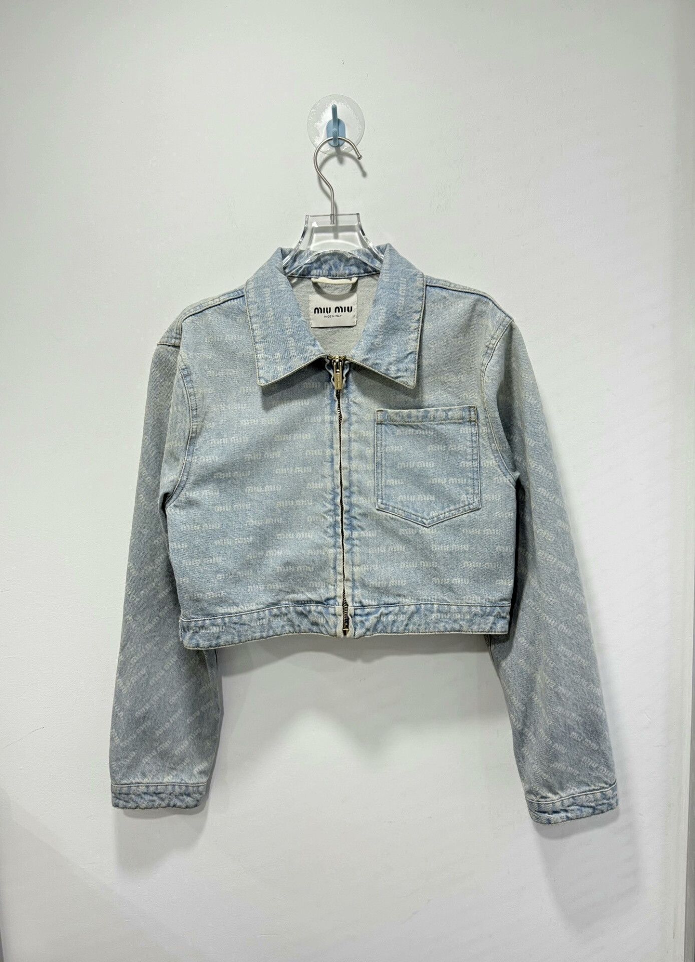 Miu Miu Miu Miu Denim Printed Light Jacket Size XS / US 0-2 / IT 36-38 - 1 Thumbnail