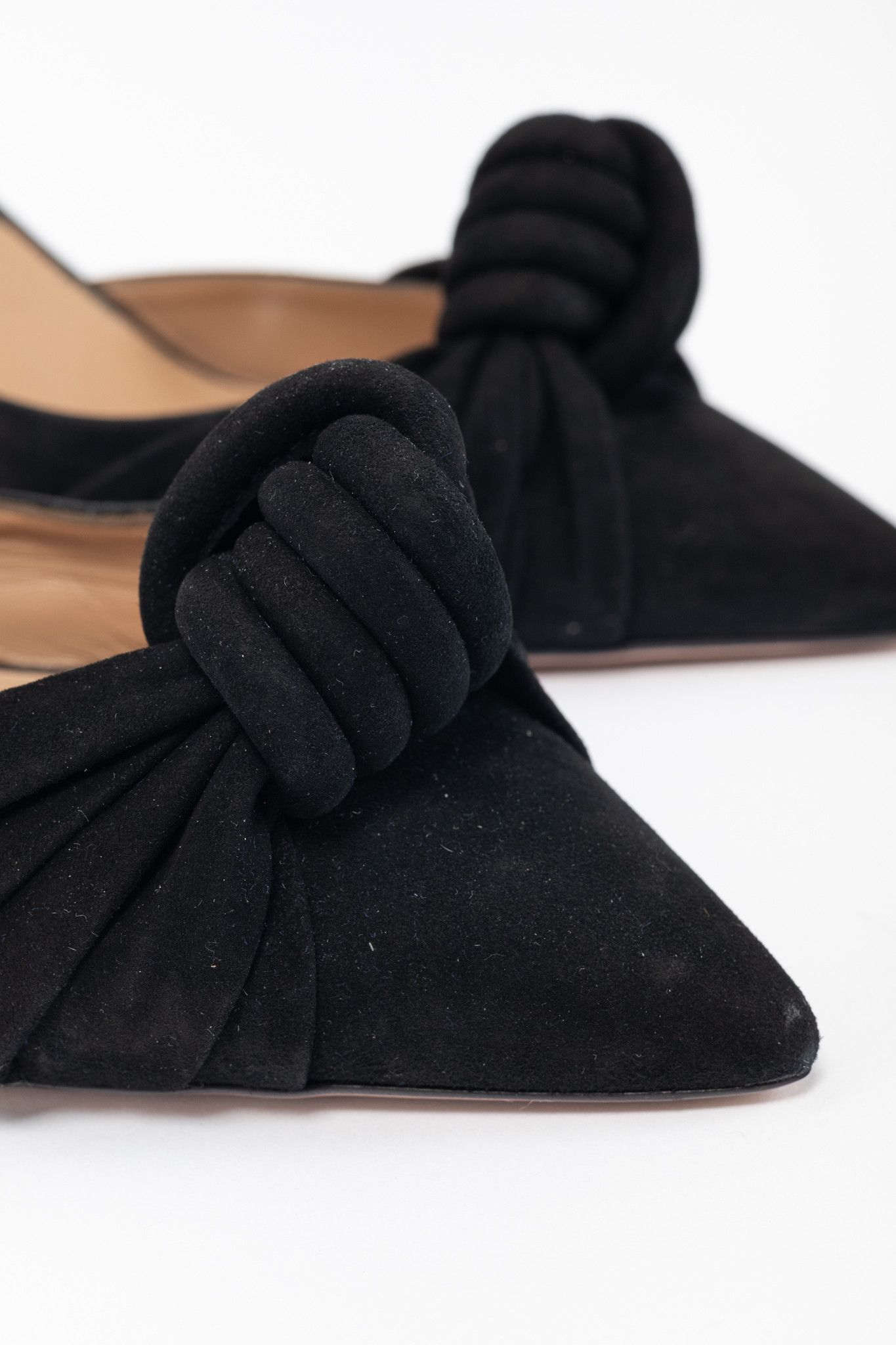 Aquazzura Aquazzura Kiki Sling 85 Black Suede Knotted Heels Size US 7.5 / IT 37.5 - 7 Thumbnail