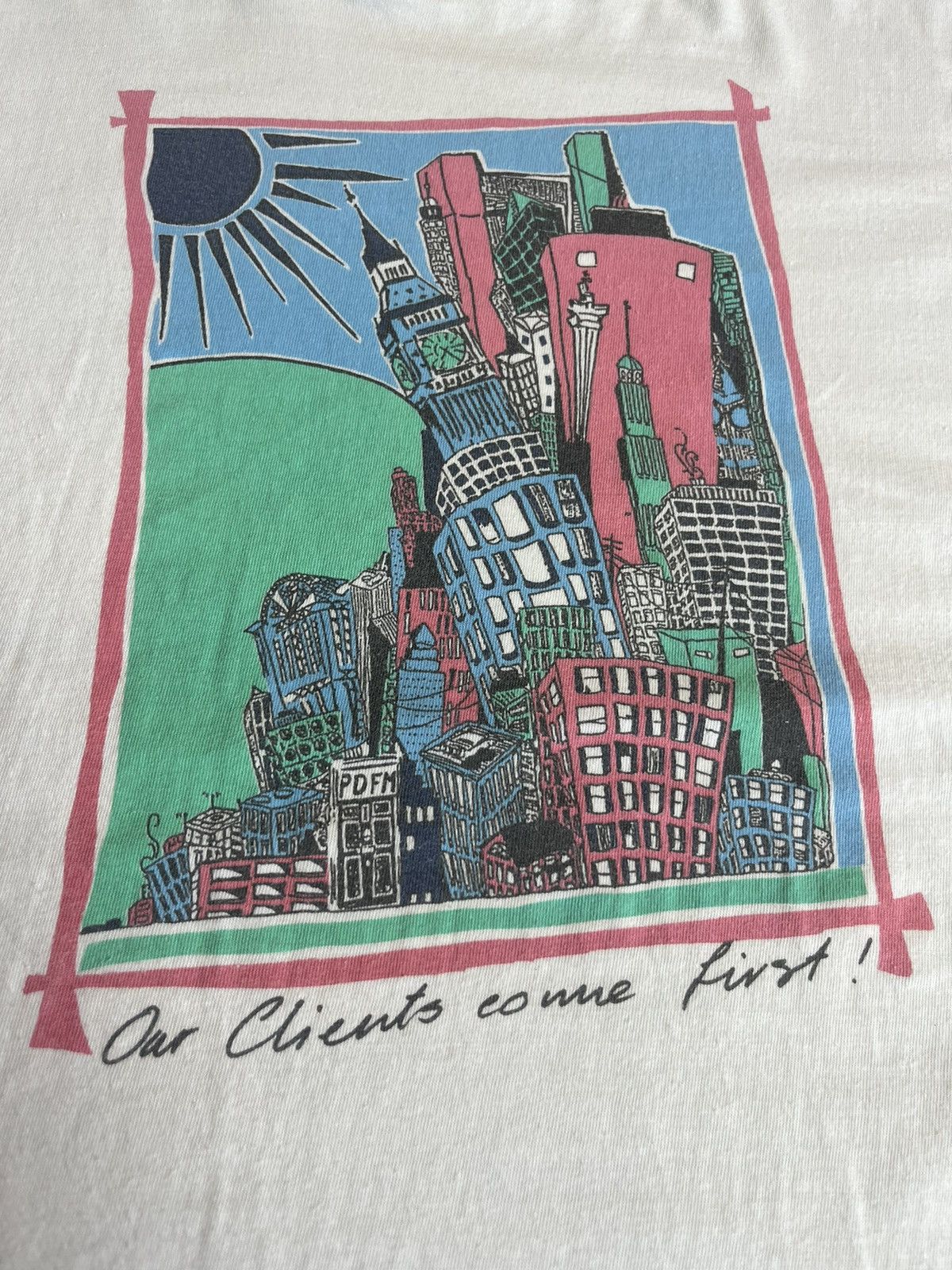 Arts & Science Vintage PDFM Artwork Design City Tower 90’s Tshirt Size US L / EU 52-54 / 3 - 6 Thumbnail