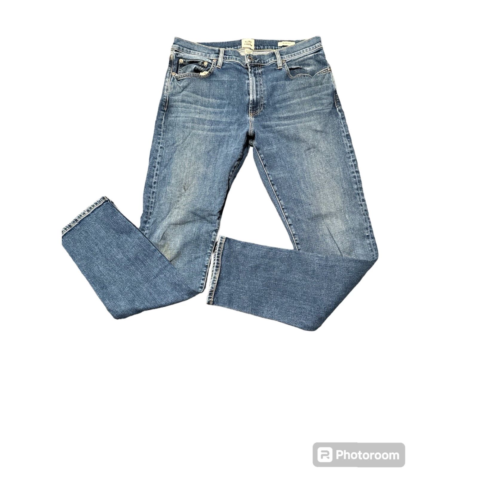 Flint And Tinder Flint and Tinder Jeans Men 32x32 Slim Blue Denim 5-Pocket Made in USA Stretch Pants Size US 32 / EU 48 - 7 Thumbnail
