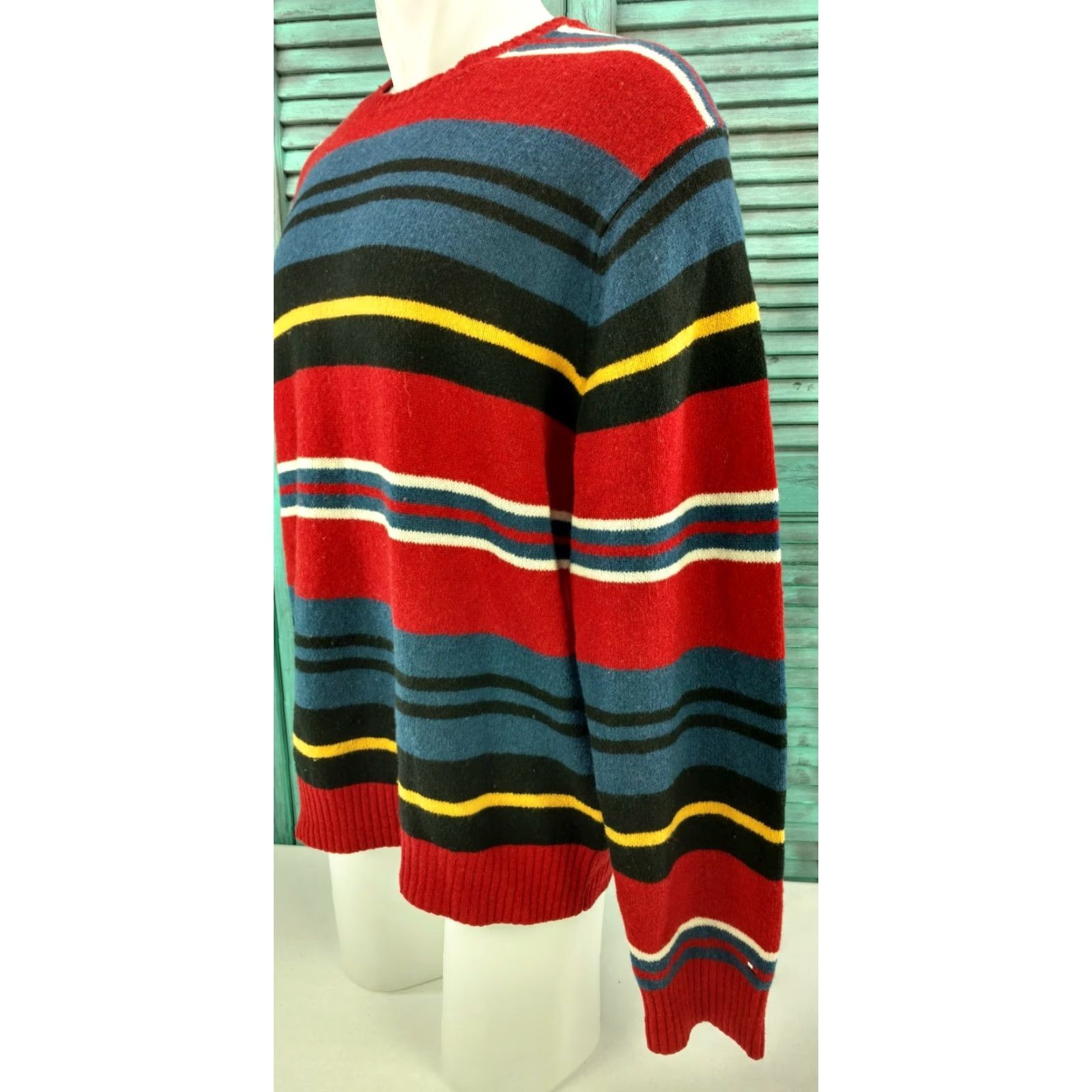 Tommy Hilfiger TOMMY HILFIGER Crewneck Sweater XL 100% Lambswool Multi-Color Flag LSlv Men’s Size US XL / EU 56 / 4 - 2 Thumbnail