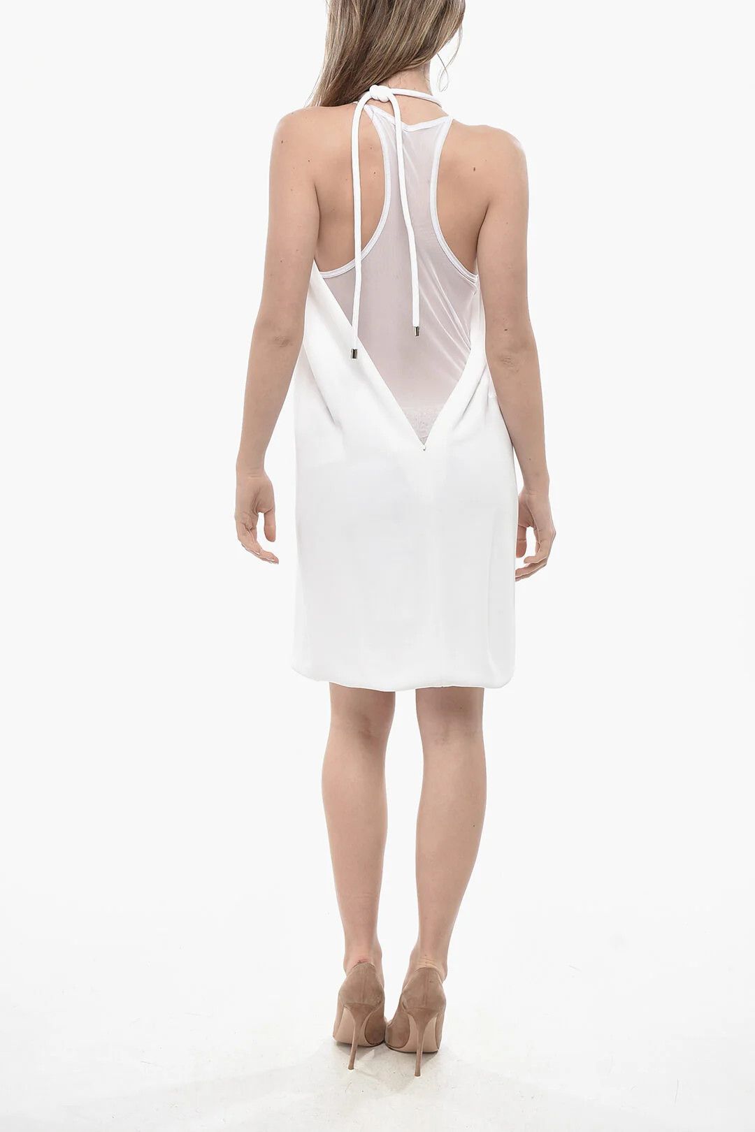Max Mara og1mm0426 Backless Dress in White Size M / US 6-8 / IT 42-44 - 2 Thumbnail