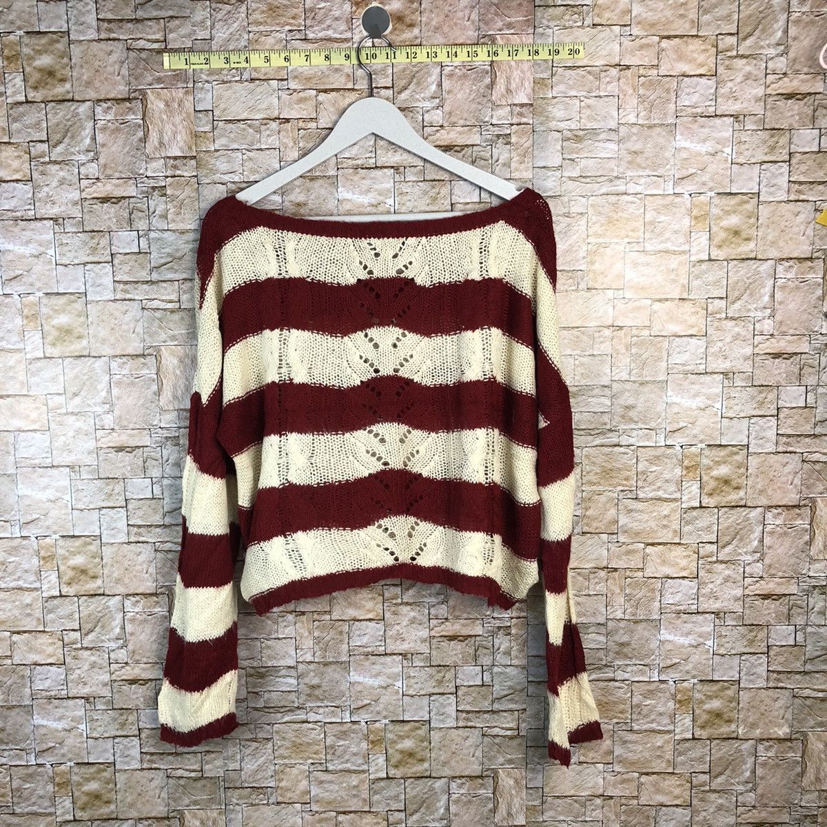 Homespun Knitwear × Japanese Brand × Solid and Striped Anne Basket Stripe Red Knitwear #A845 Size M / US 6-8 / IT 42-44 - 12 Thumbnail