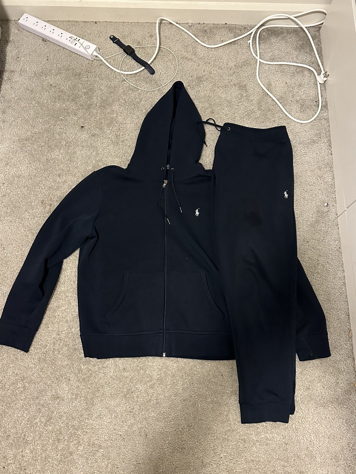 Polo Ralph Lauren Navy Blue Polo Sweat Suit Grailed