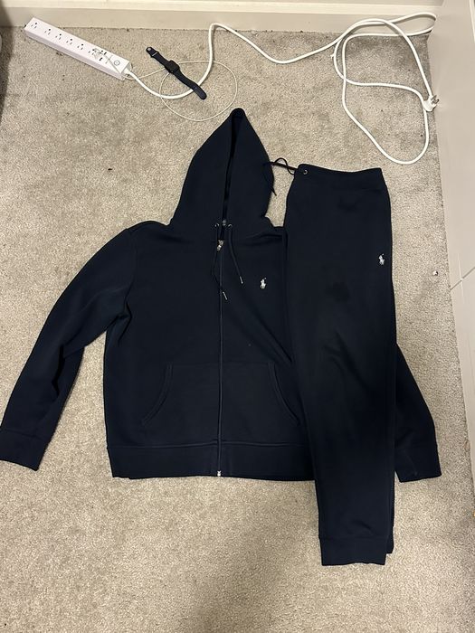 navy blue polo sweatsuit