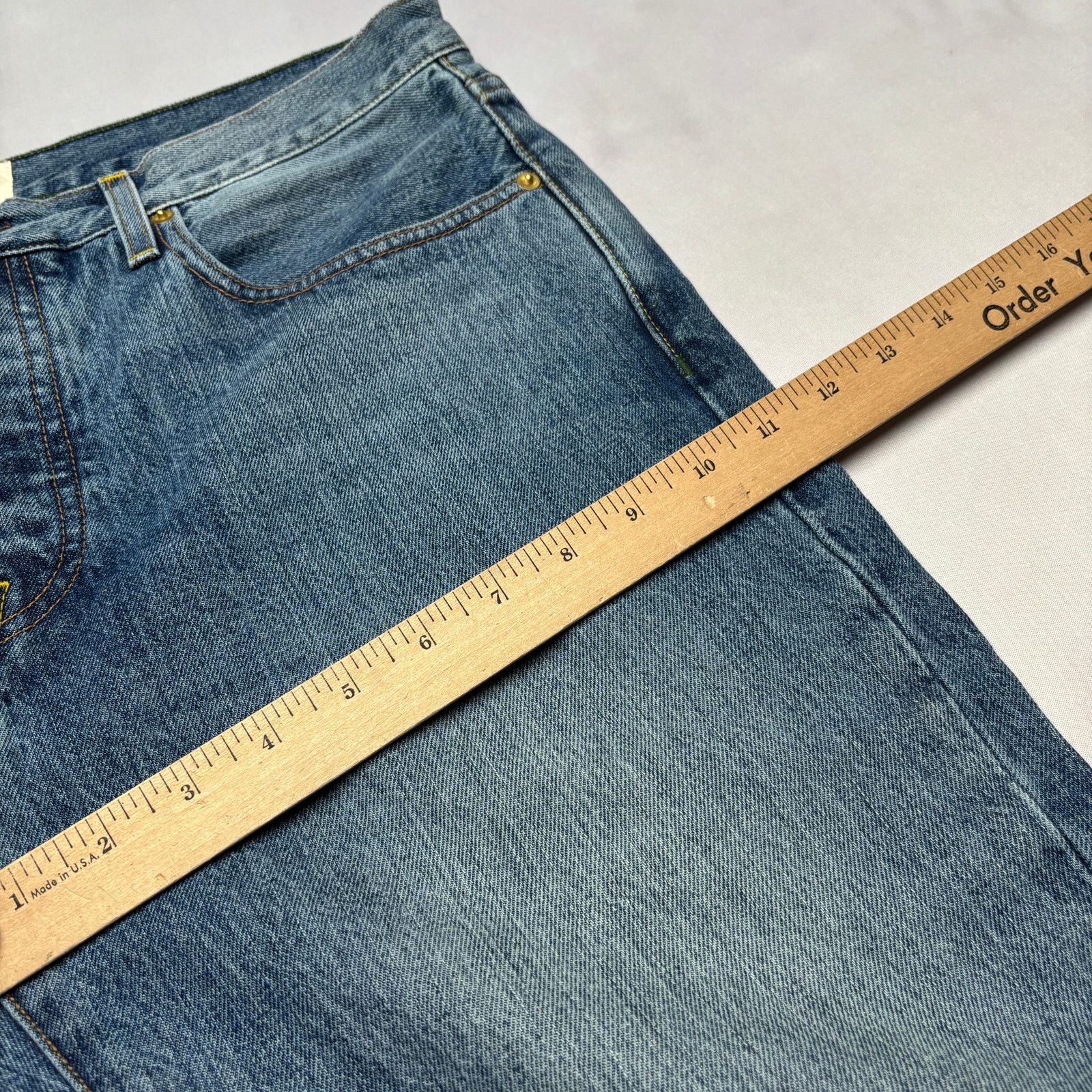 Sid Mashburn $175 Sid Mashburn Slim Straight Jeans 34x32 Made in USA Size US 34 / EU 50 - 7 Thumbnail