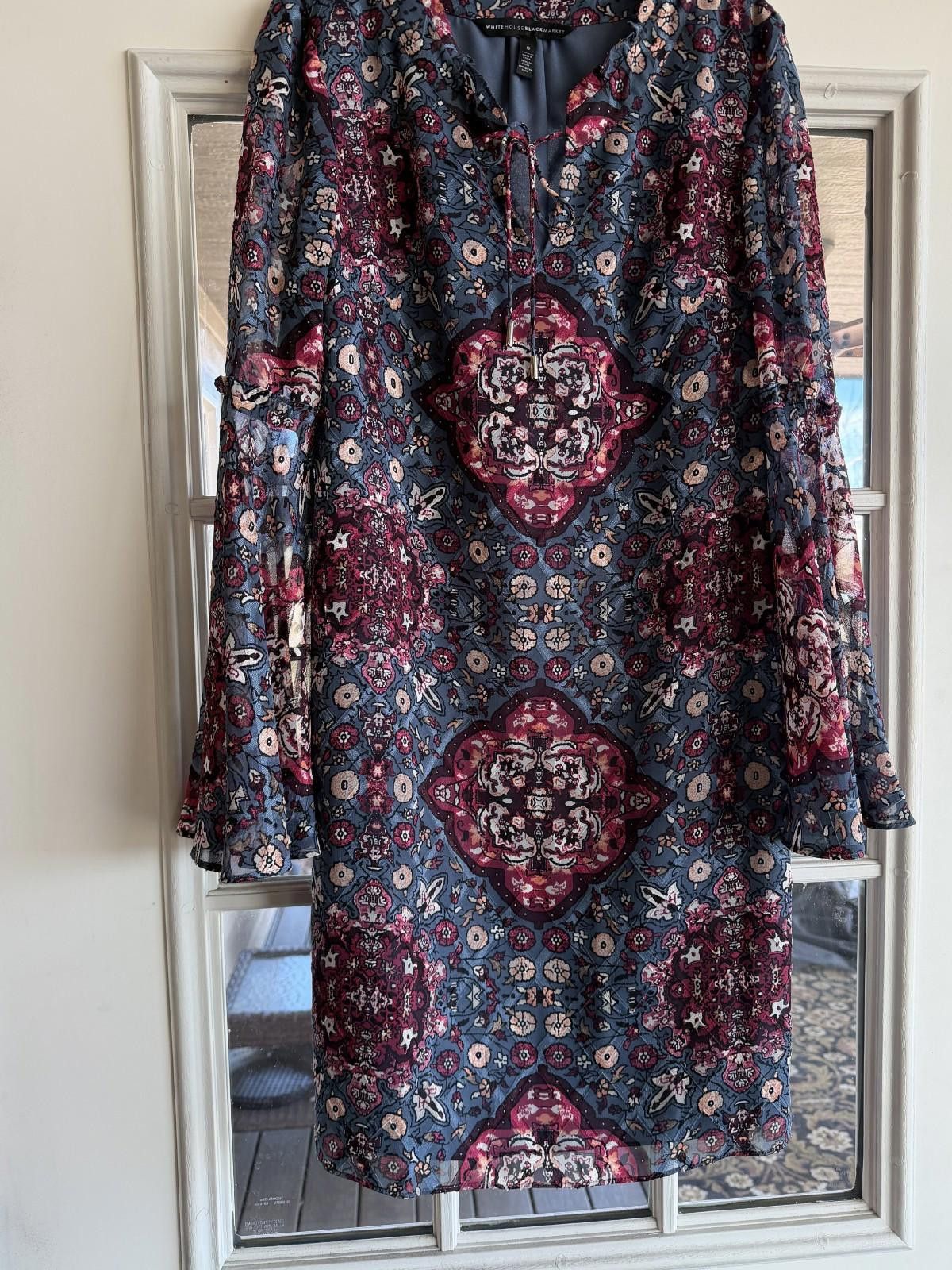 Other WHBMBoho Floral Bell Sleeve Dress Blue Rose S Size Size S / US 4 / IT 40 - 3 Thumbnail
