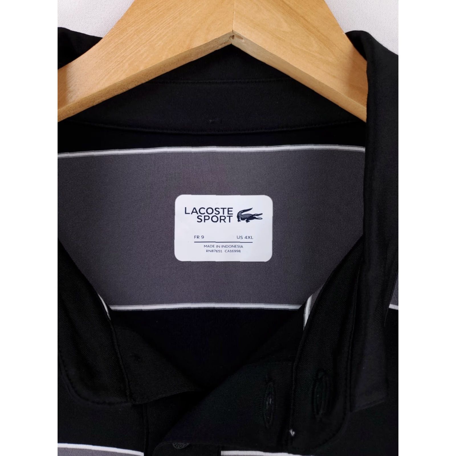 Lacoste Lacoste Sport Polo Shirt Short Sleeve Striped Mens 4XL Black White Multicolor FR9 Size US XXL / EU 58 / 5 - 2 Thumbnail