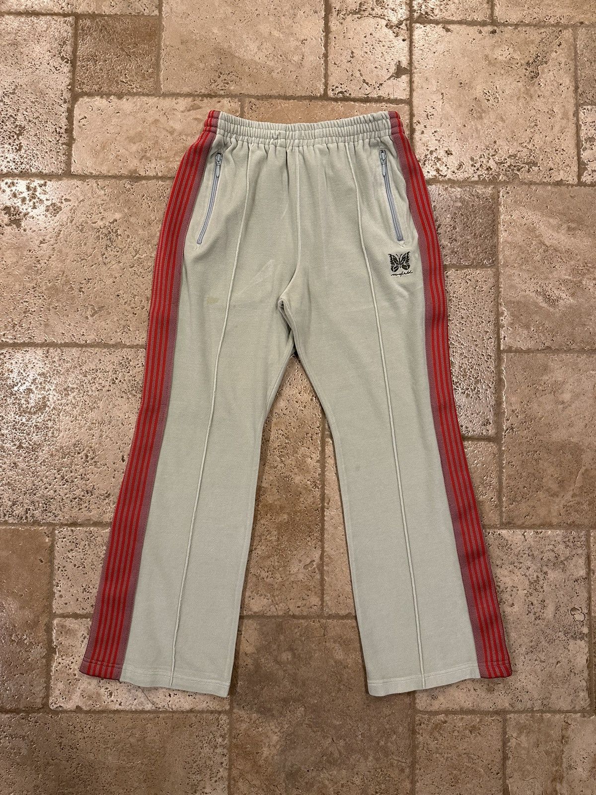 Maxfield Los Angeles × Needles Needles x Maxfield Mint Green / Red Velour Track Pants Size US 30 / EU 46 - 3 Thumbnail